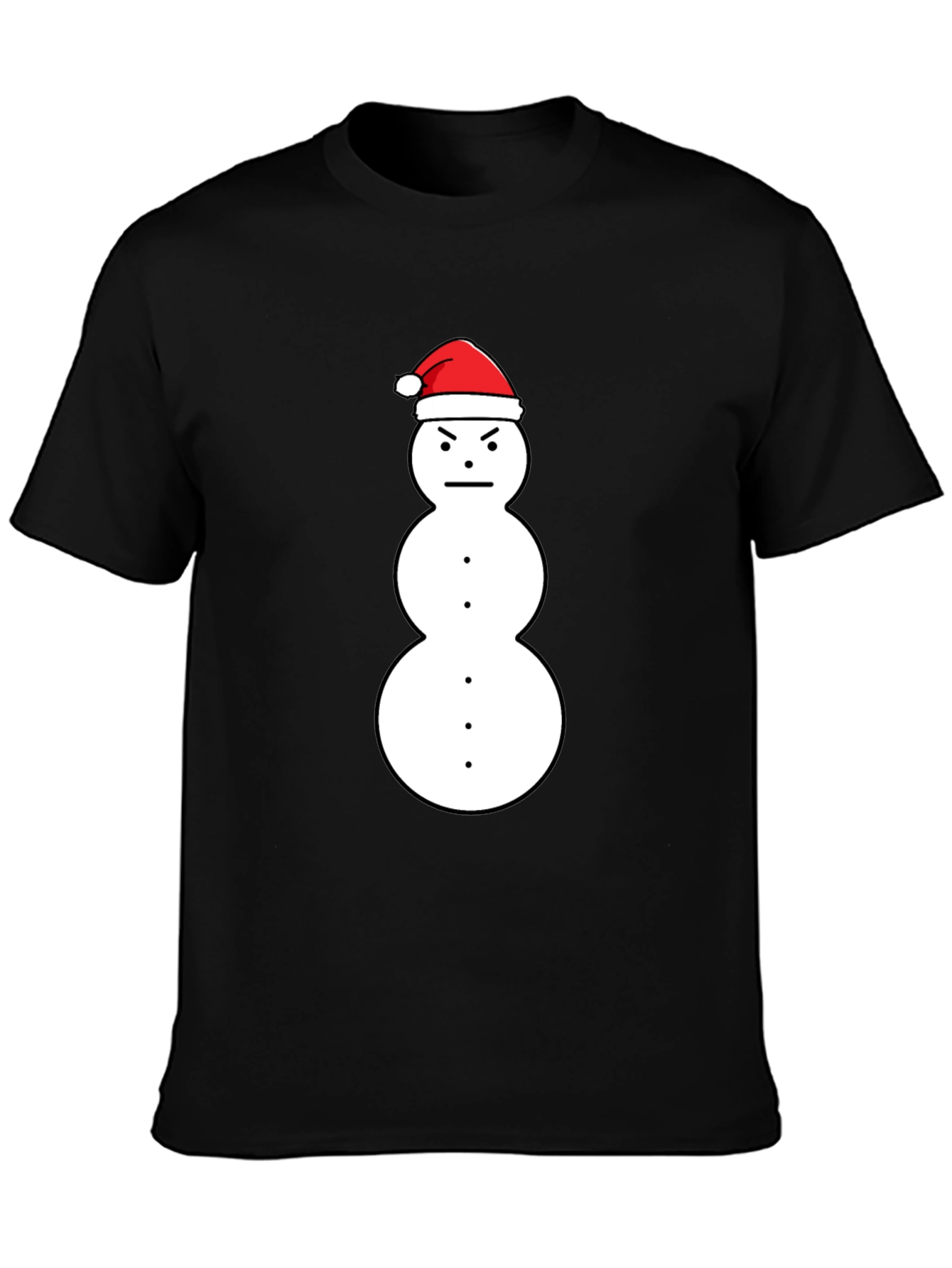 Grumpy Snowman Santa Hat Graphic Tee