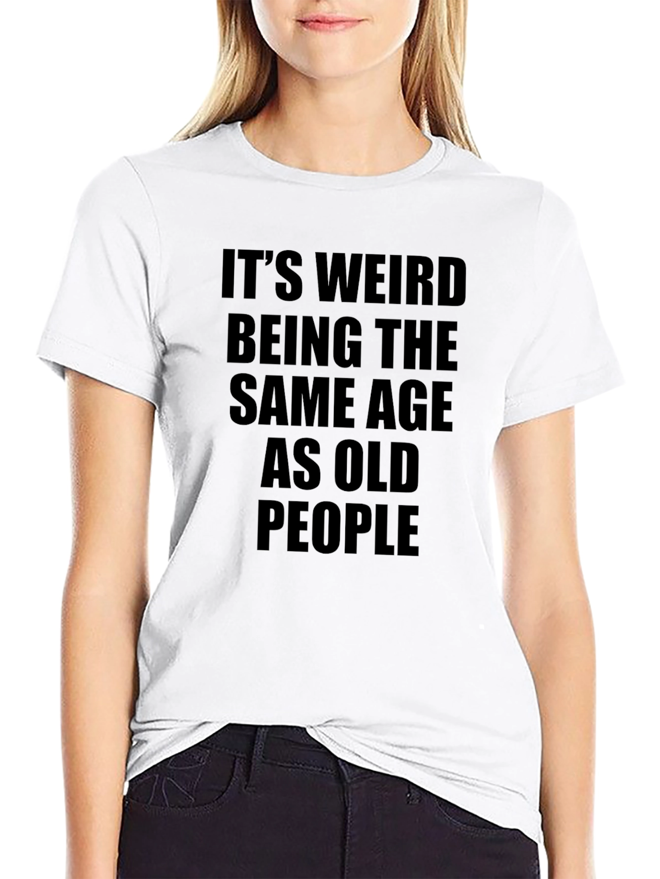 Funny Old People Graphic Tee - Black Cotton T-Shirt