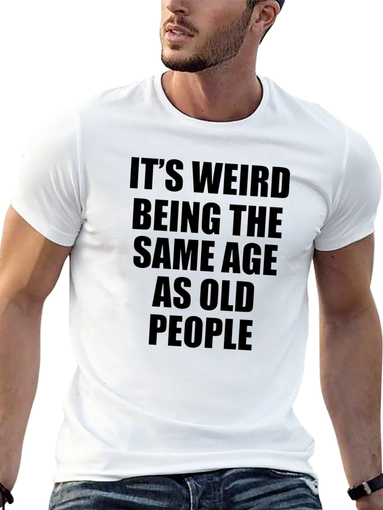 Funny Old People Graphic Tee - Black Cotton T-Shirt