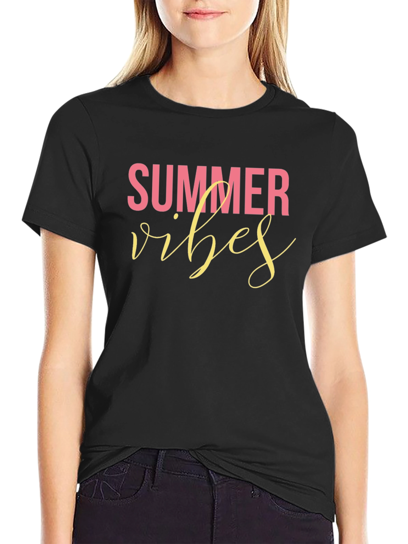 Summer Vibes Black T-Shirt