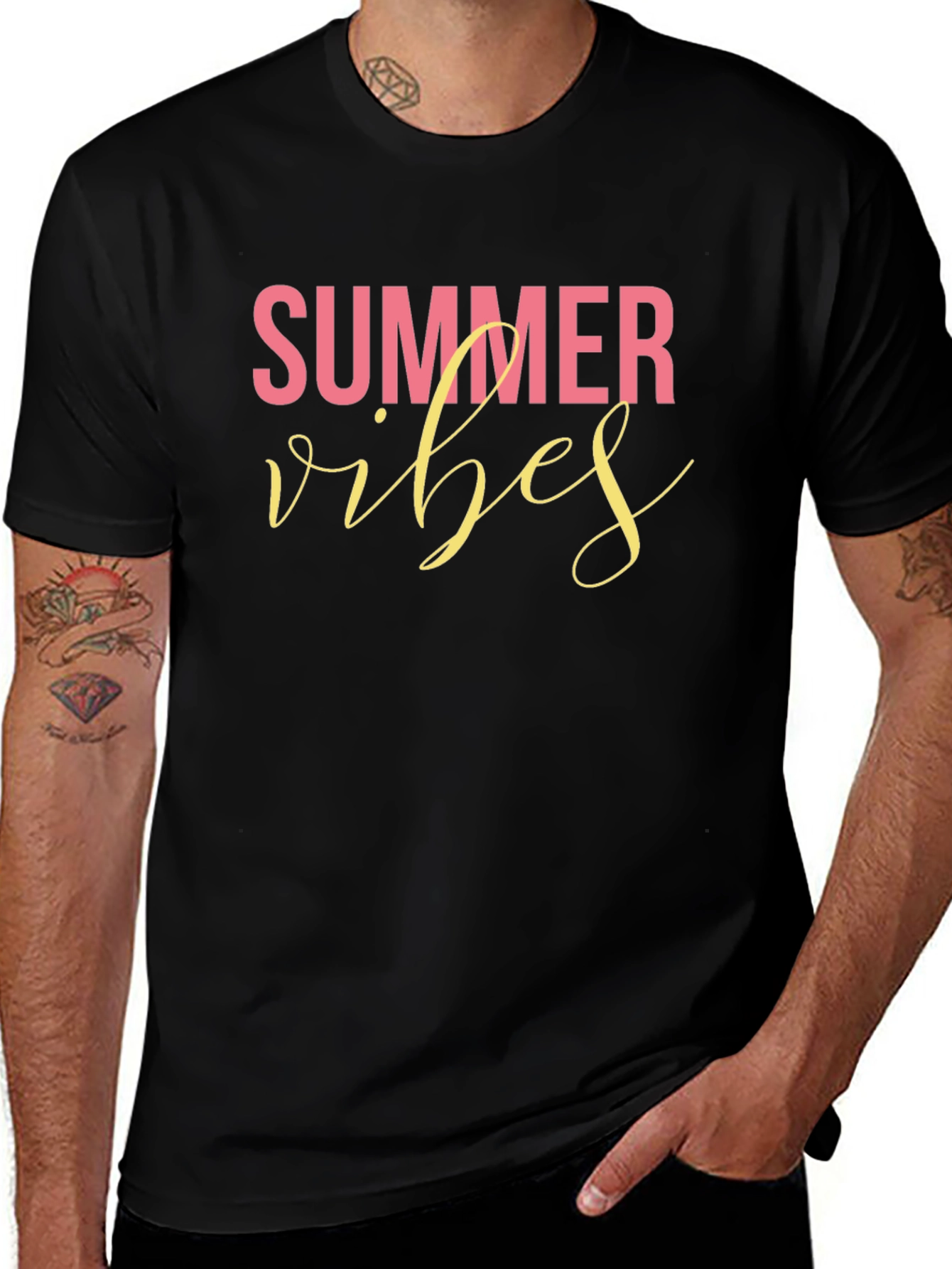 Summer Vibes Black T-Shirt