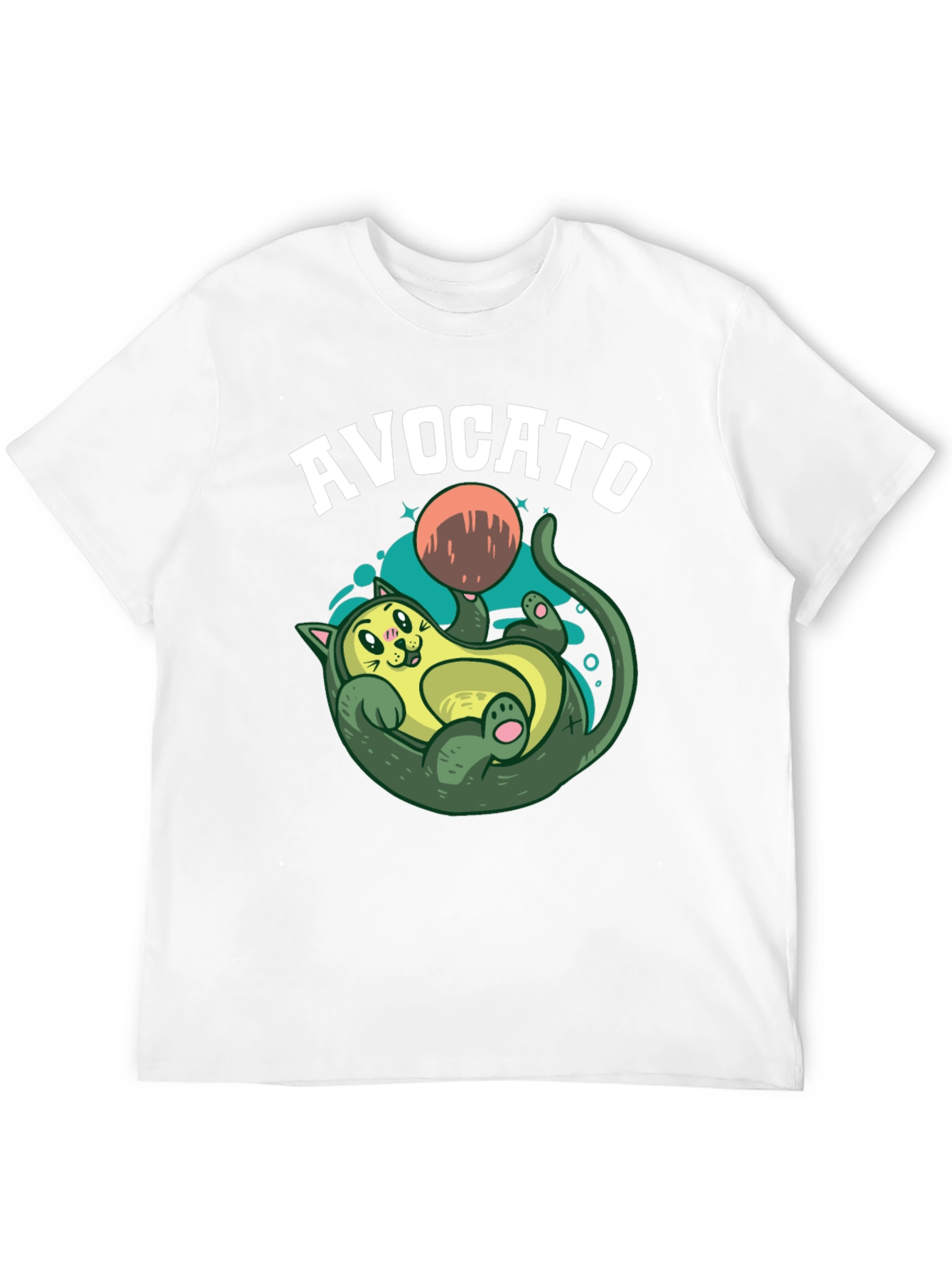 Avocato Black T-Shirt - Funny Cat Avocado Design