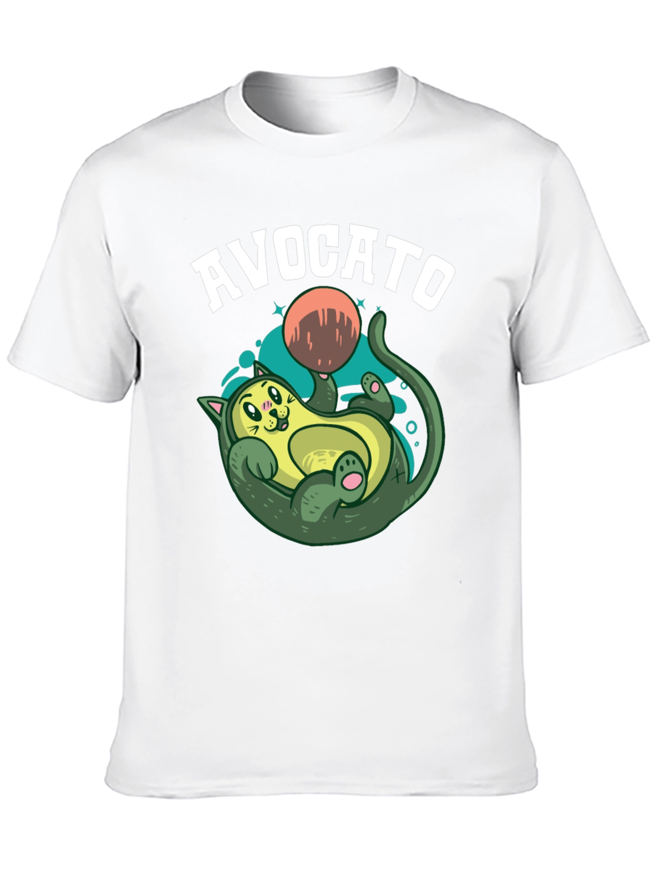 Avocato Black T-Shirt - Funny Cat Avocado Design