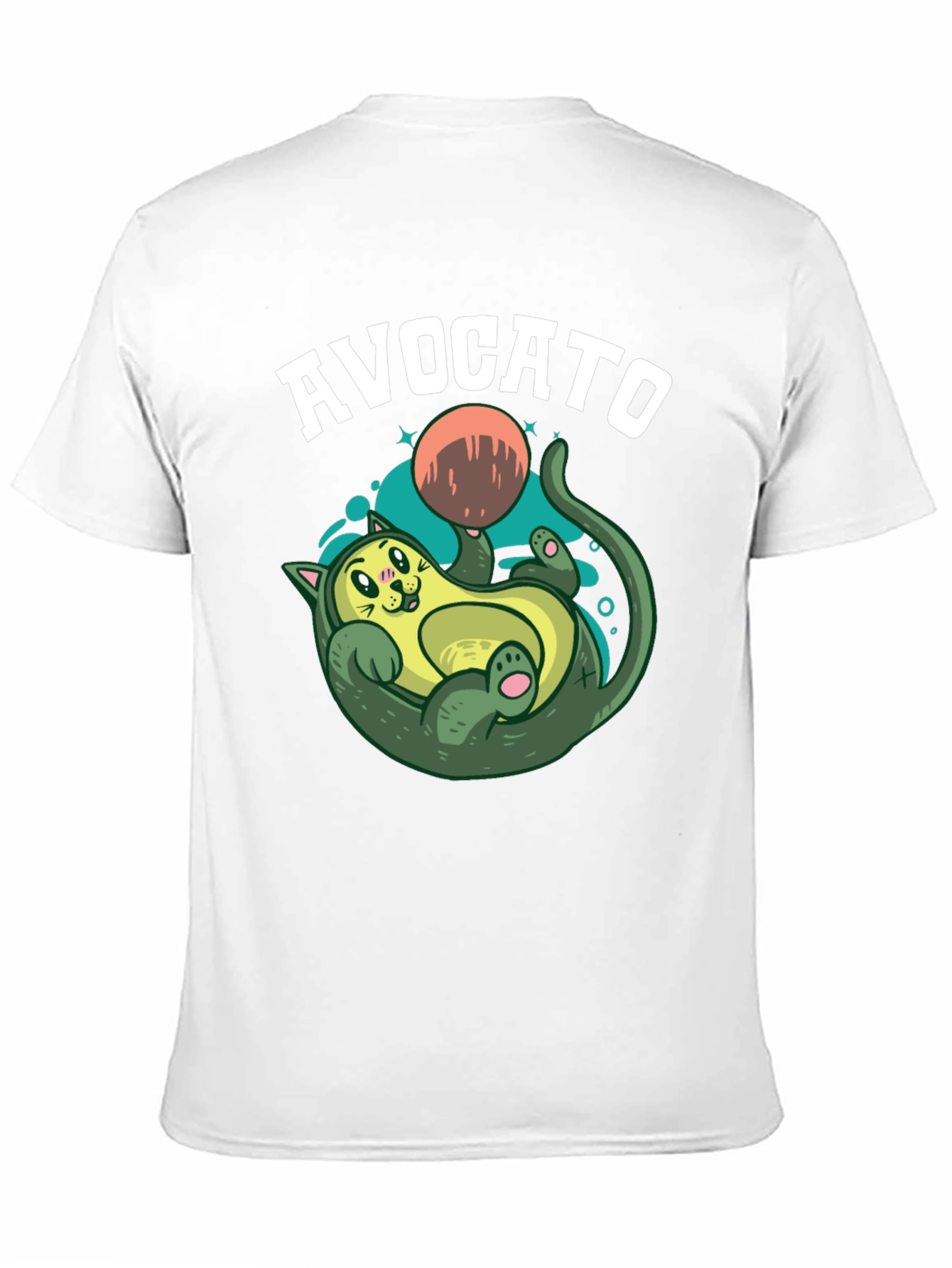 Avocato Black T-Shirt - Funny Cat Avocado Design