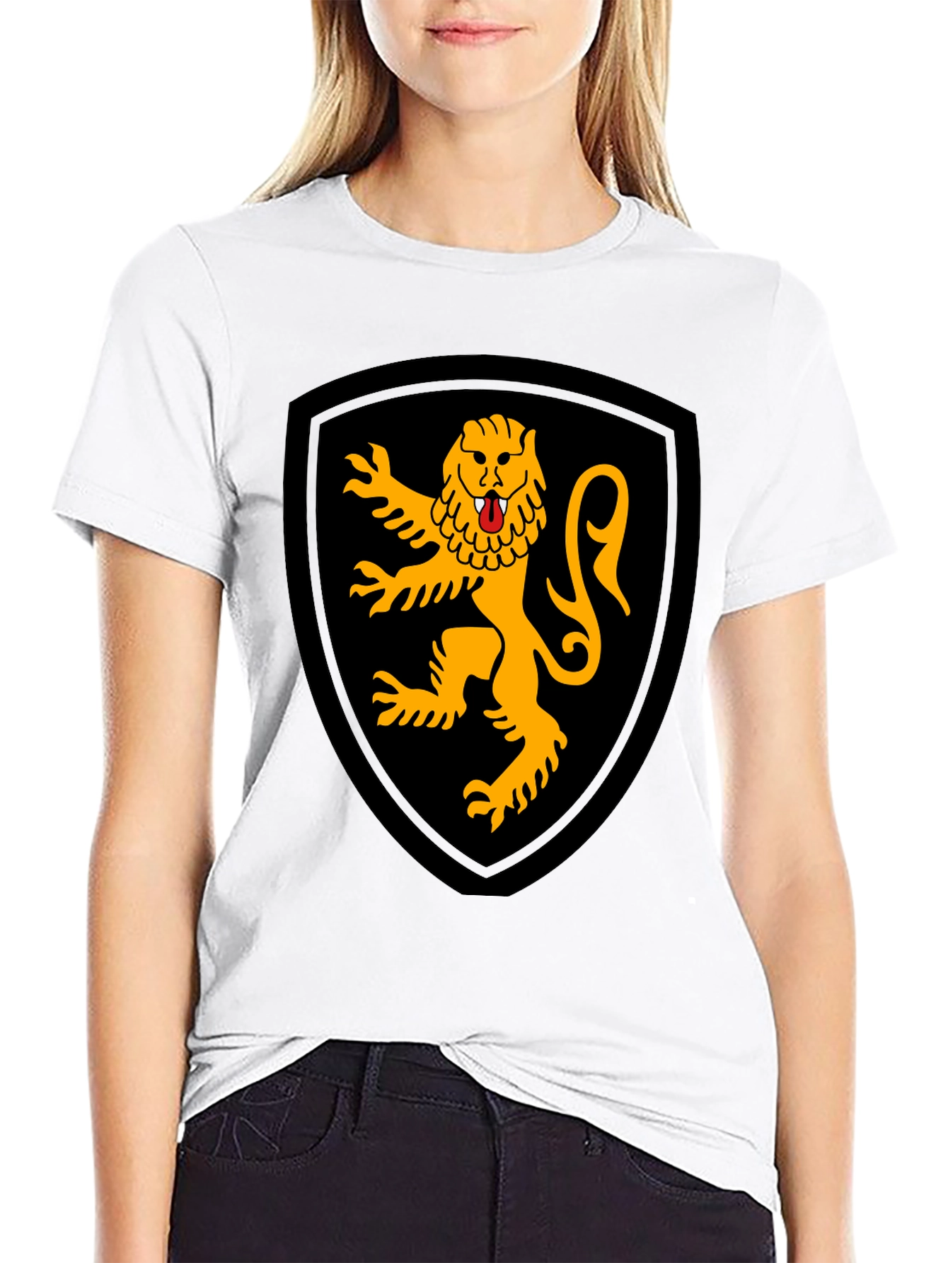 Heraldic Lion Black T-Shirt