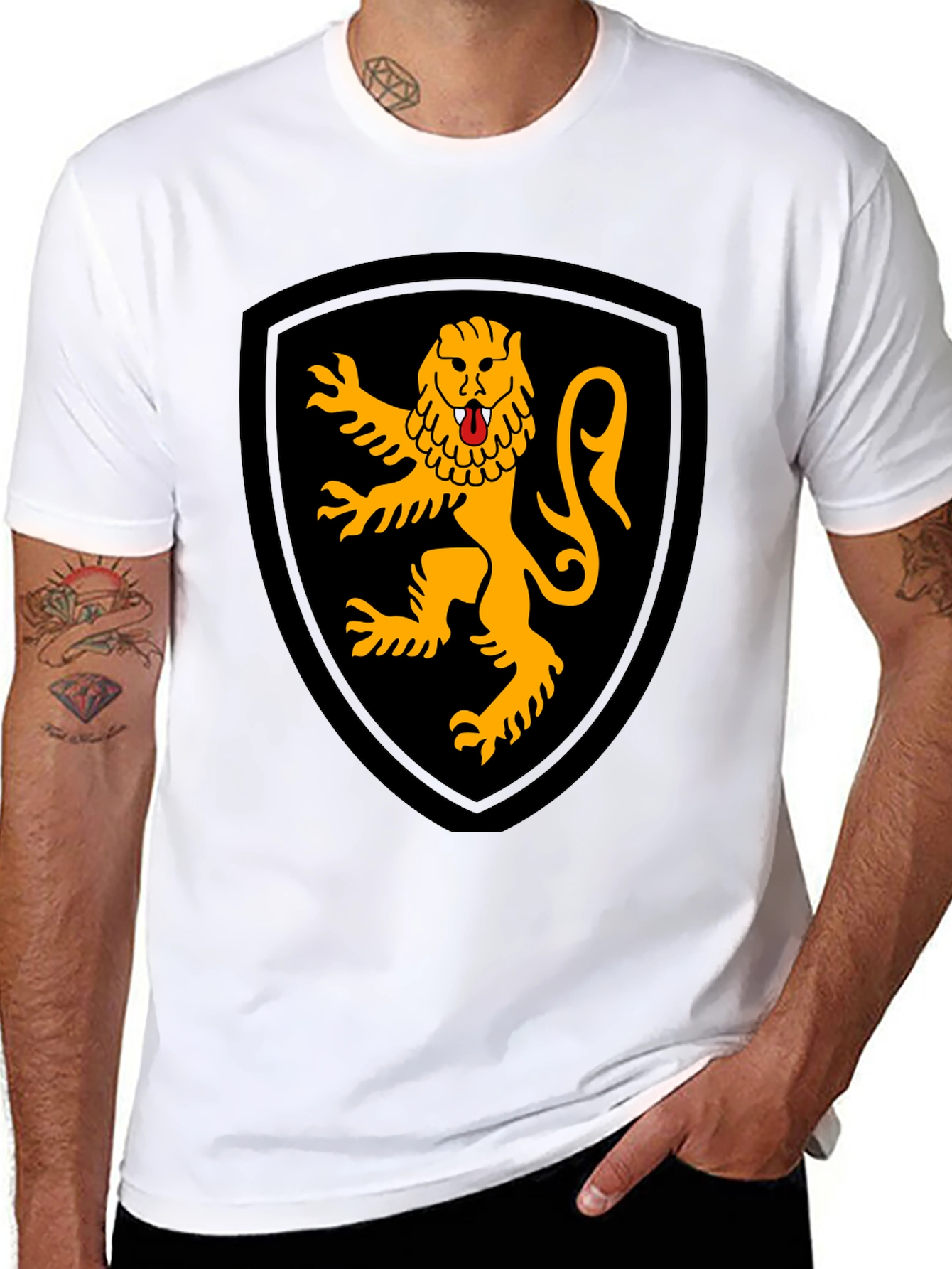 Heraldic Lion Black T-Shirt