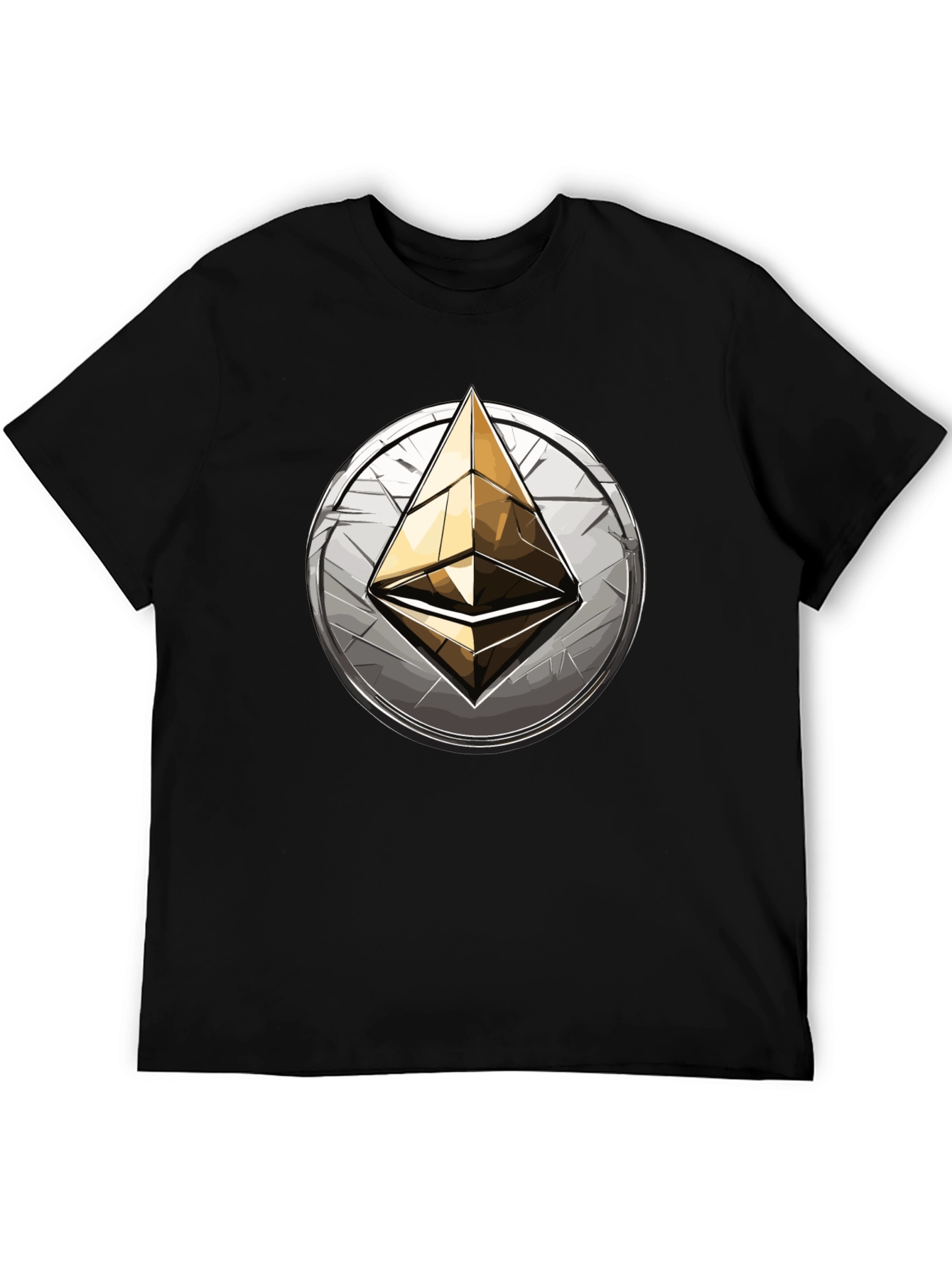 Ethereum Logo Graphic Tee - Black Cotton Comfort