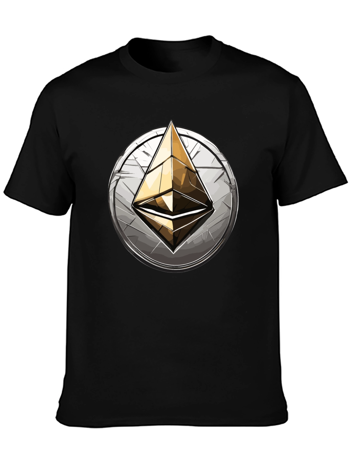 Ethereum Logo Graphic Tee - Black Cotton Comfort