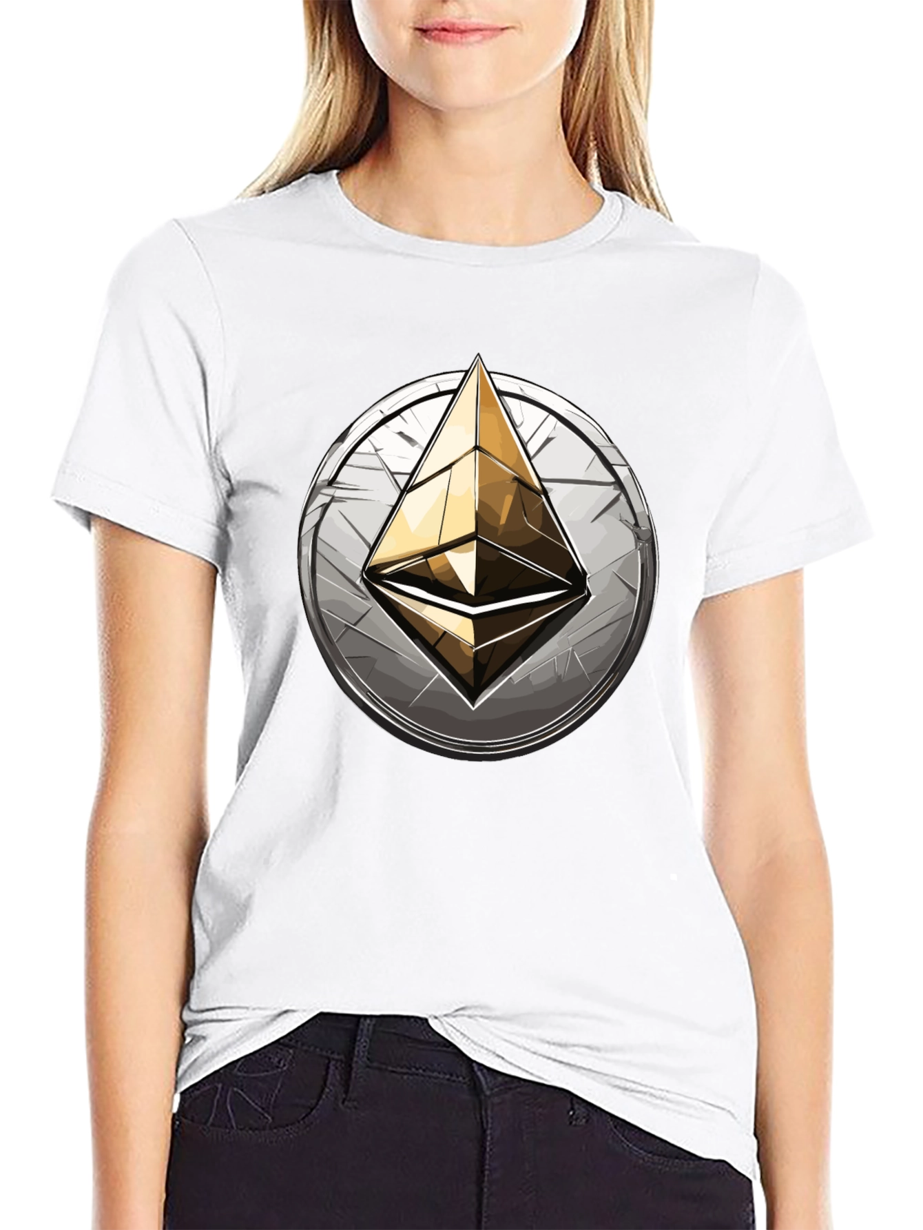 Ethereum Logo Graphic Tee - Black Cotton Comfort
