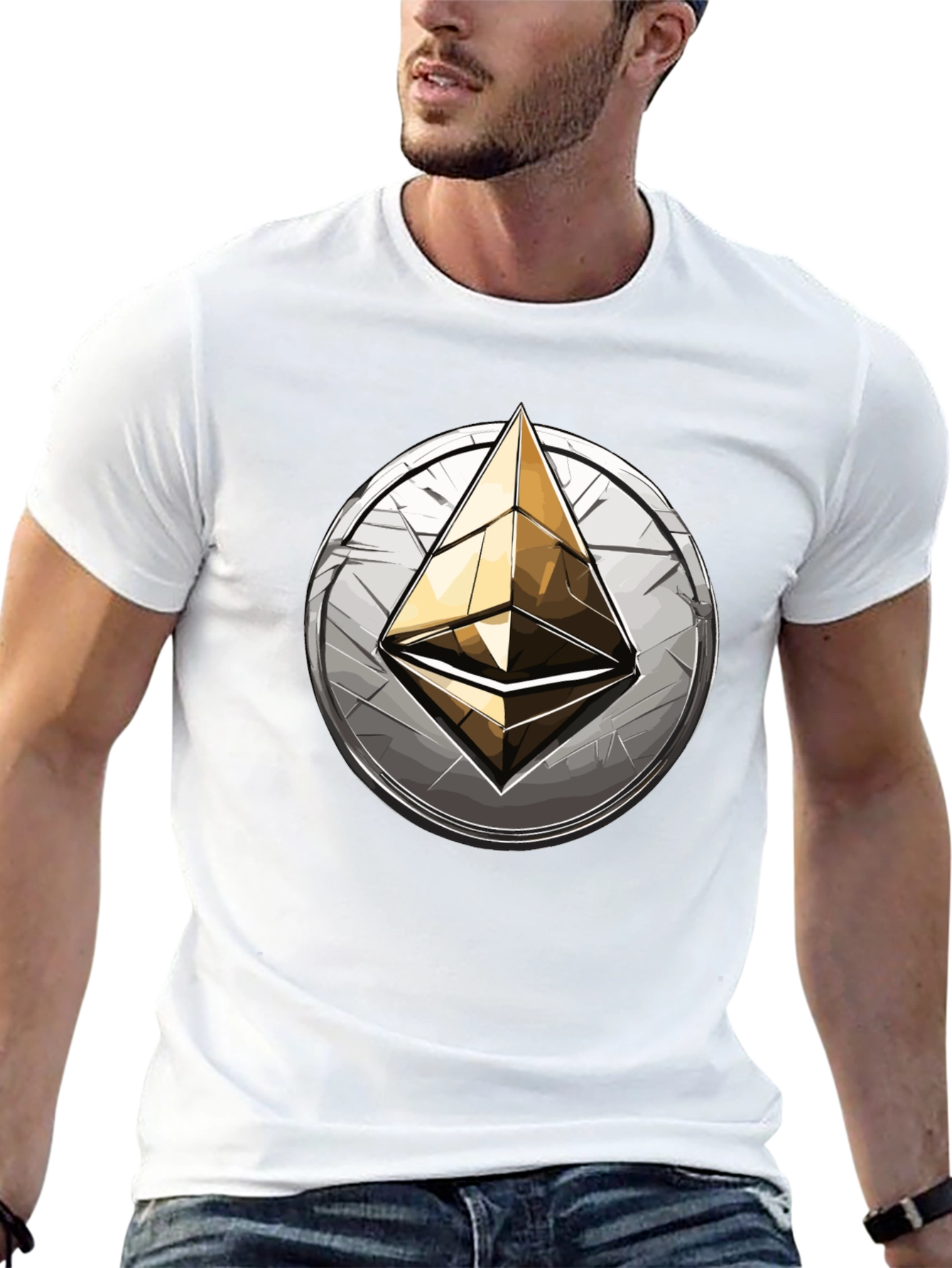 Ethereum Logo Graphic Tee - Black Cotton Comfort