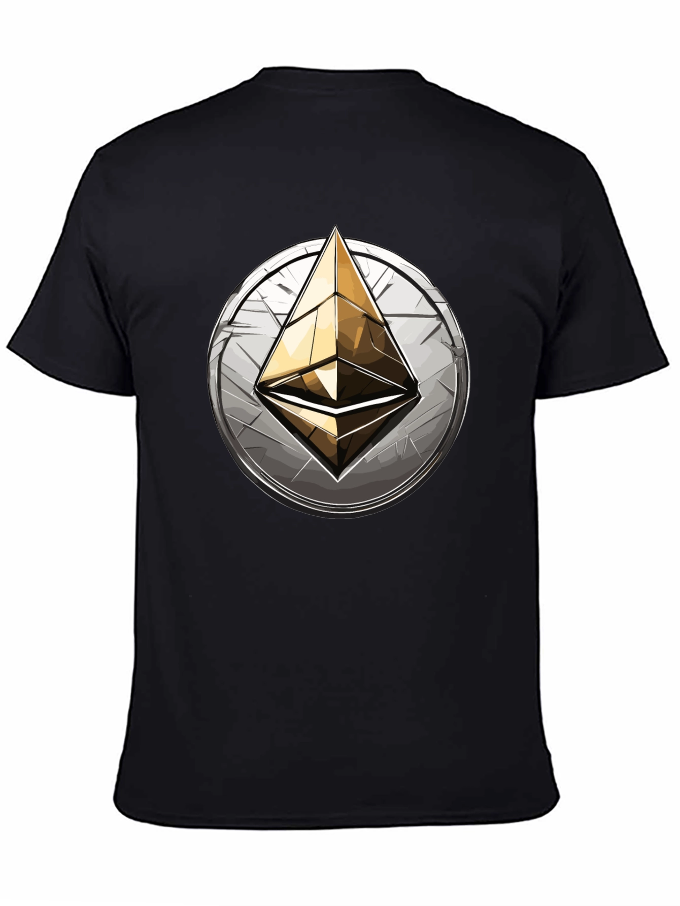 Ethereum Logo Graphic Tee - Black Cotton Comfort