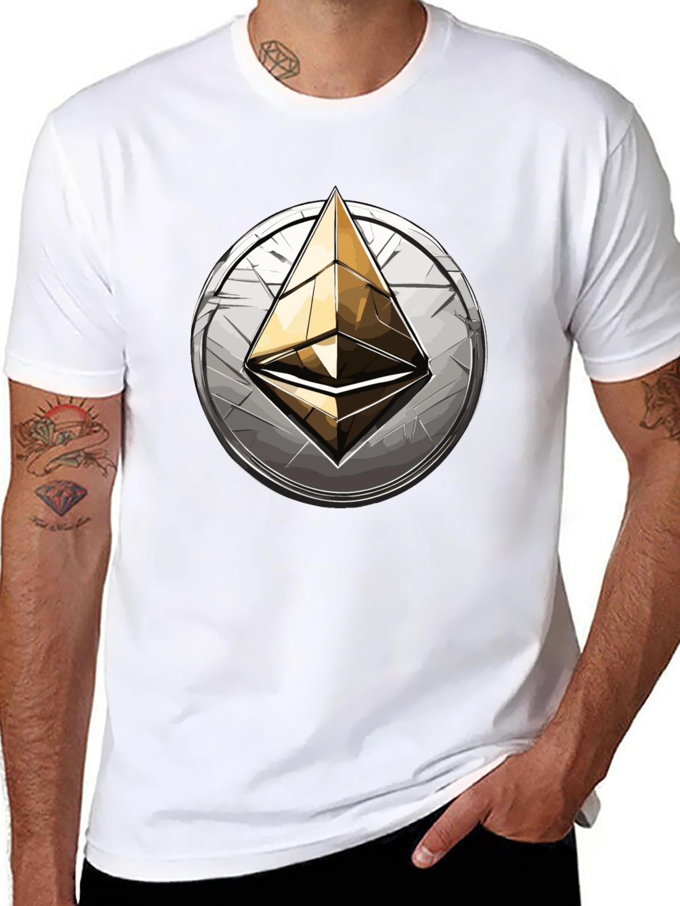 Ethereum Logo Graphic Tee - Black Cotton Comfort