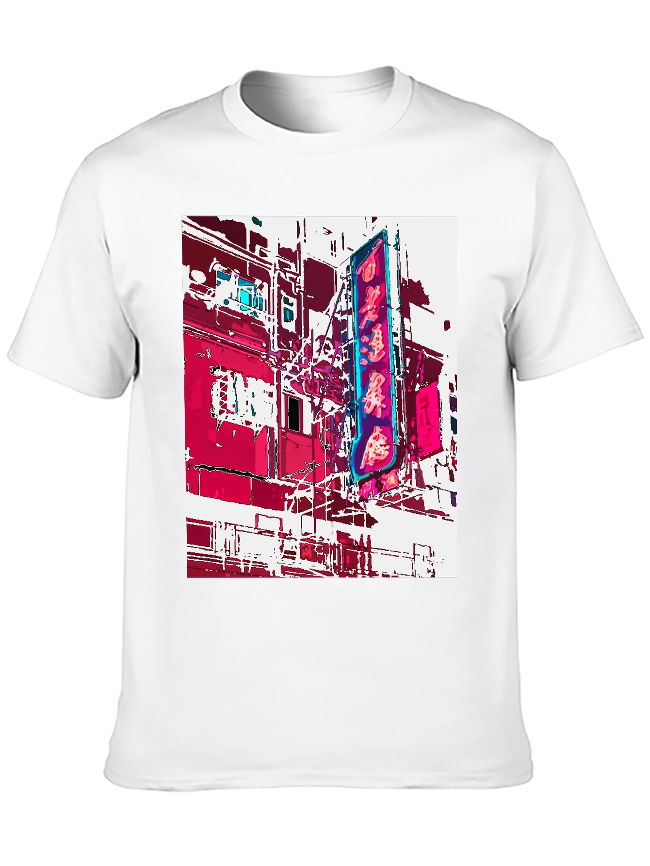 Neon Cityscape Graphic Tee
