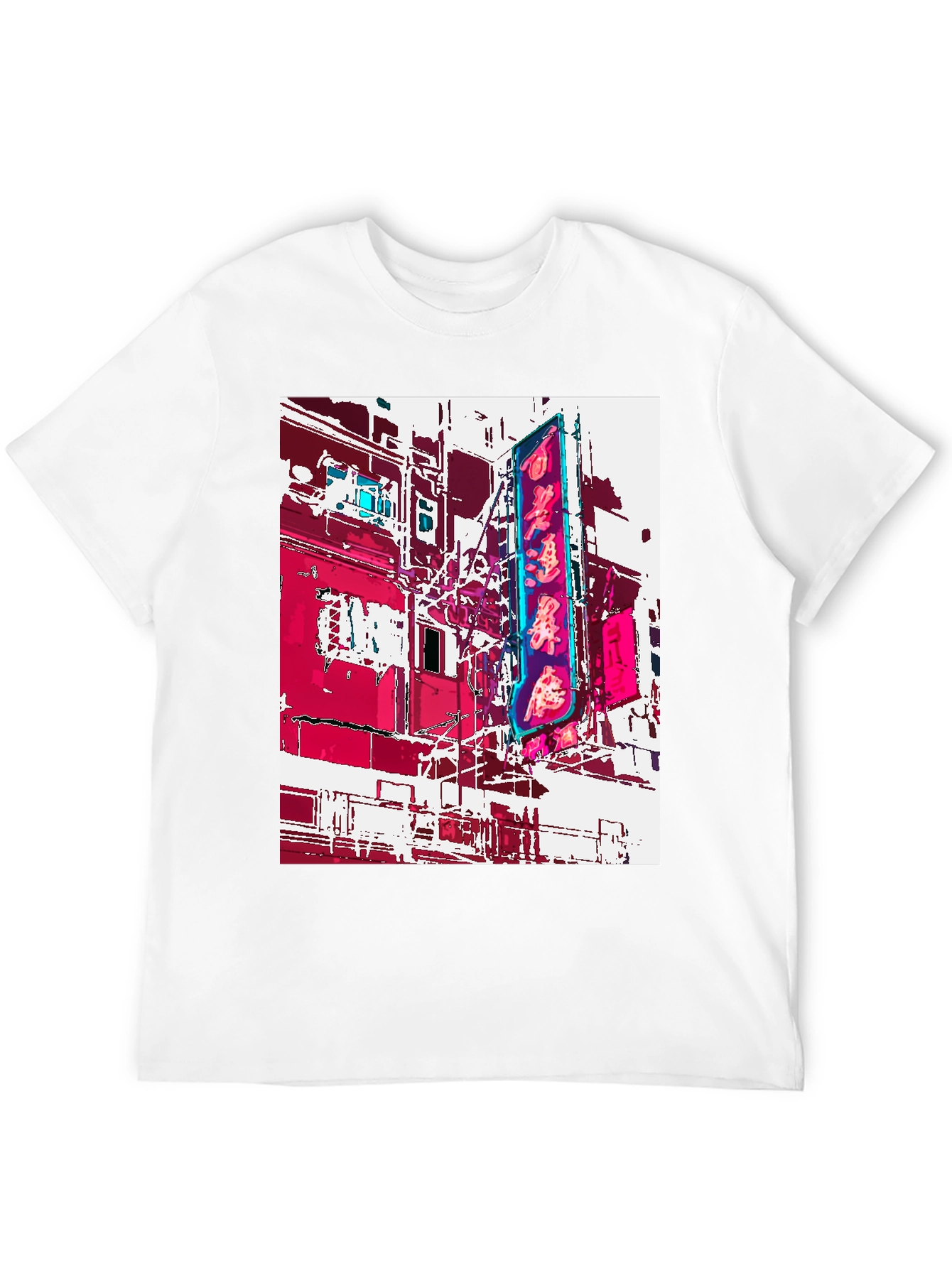 Neon Cityscape Graphic Tee