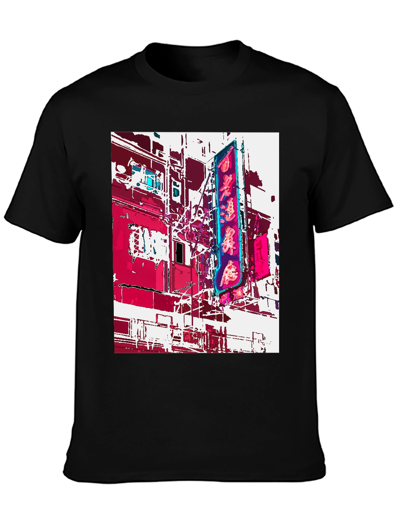 Neon Cityscape Graphic Tee
