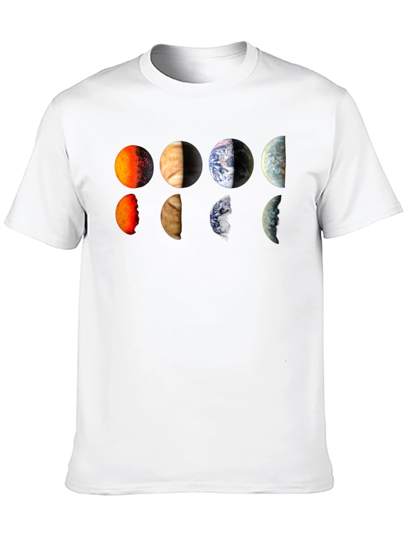 Planets Graphic Tee - Black Cotton T-Shirt