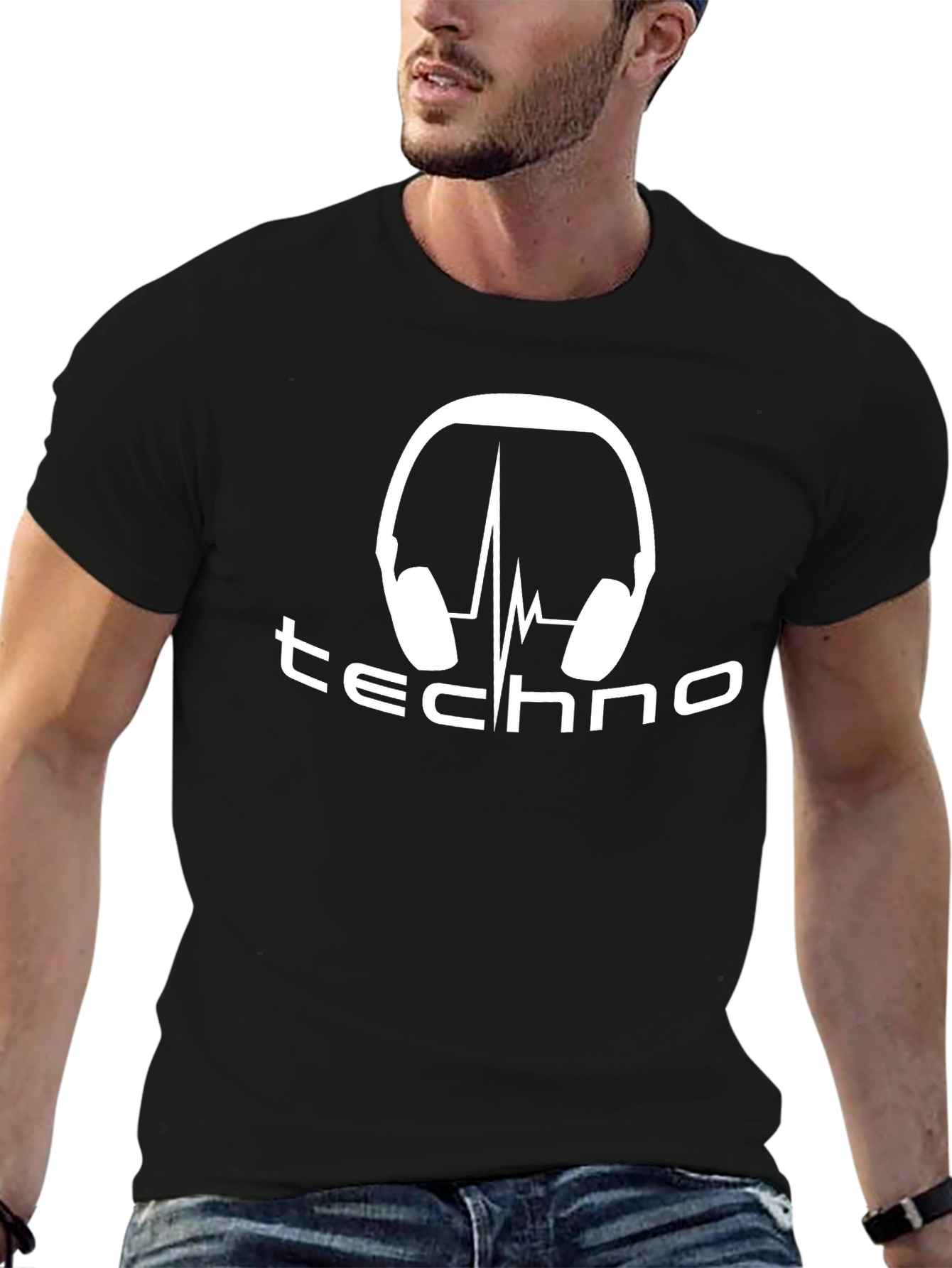 Techno Music Headphone Graphic T-Shirt