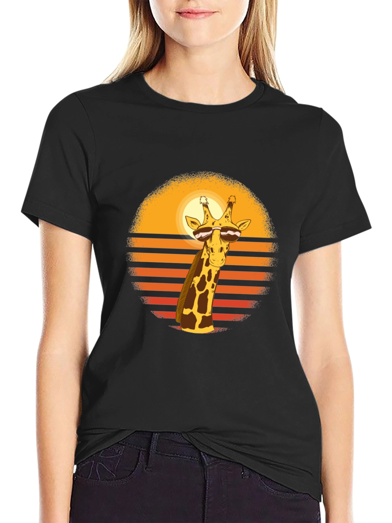 Cool Giraffe Sunset T-Shirt