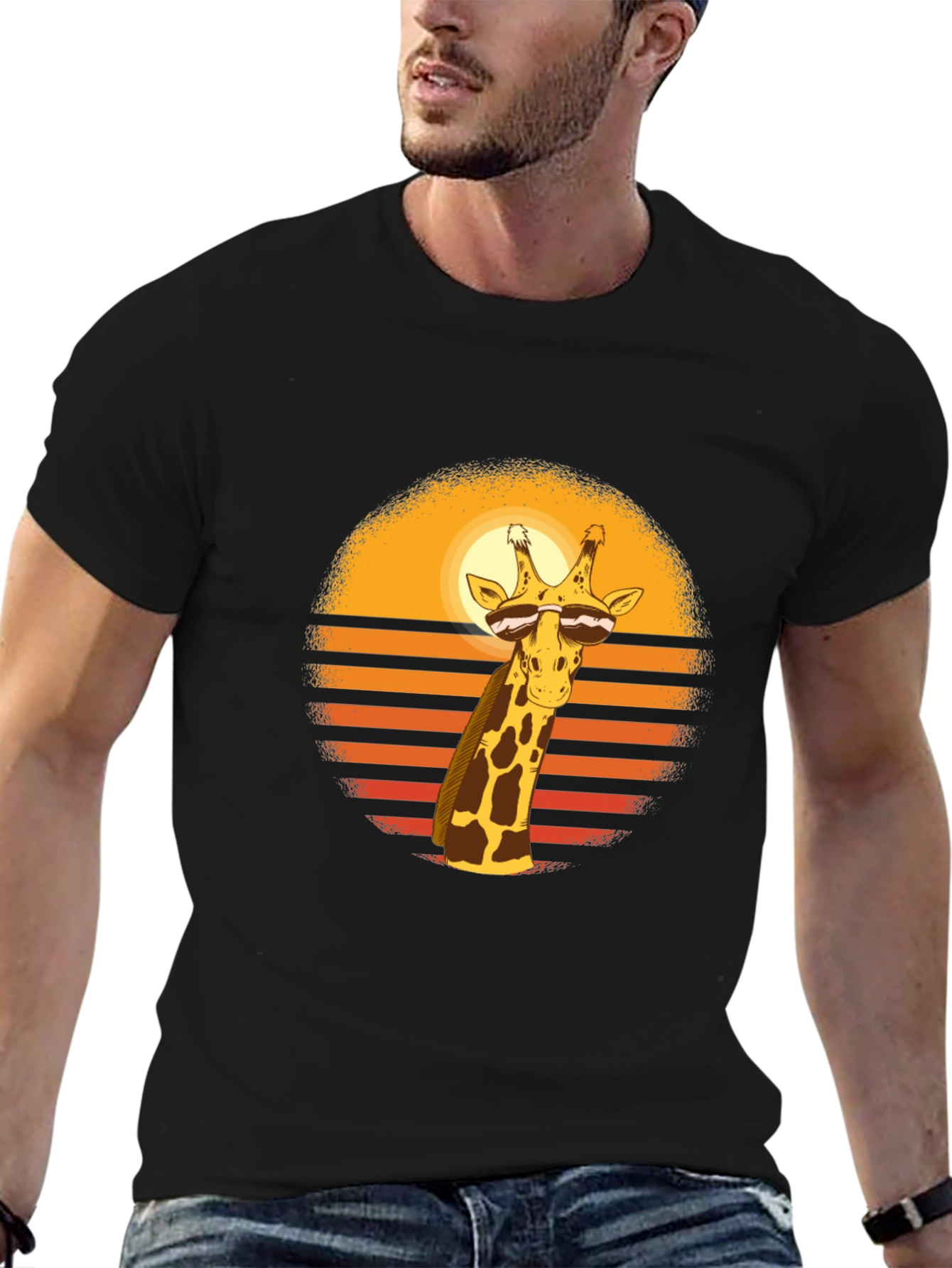 Cool Giraffe Sunset T-Shirt
