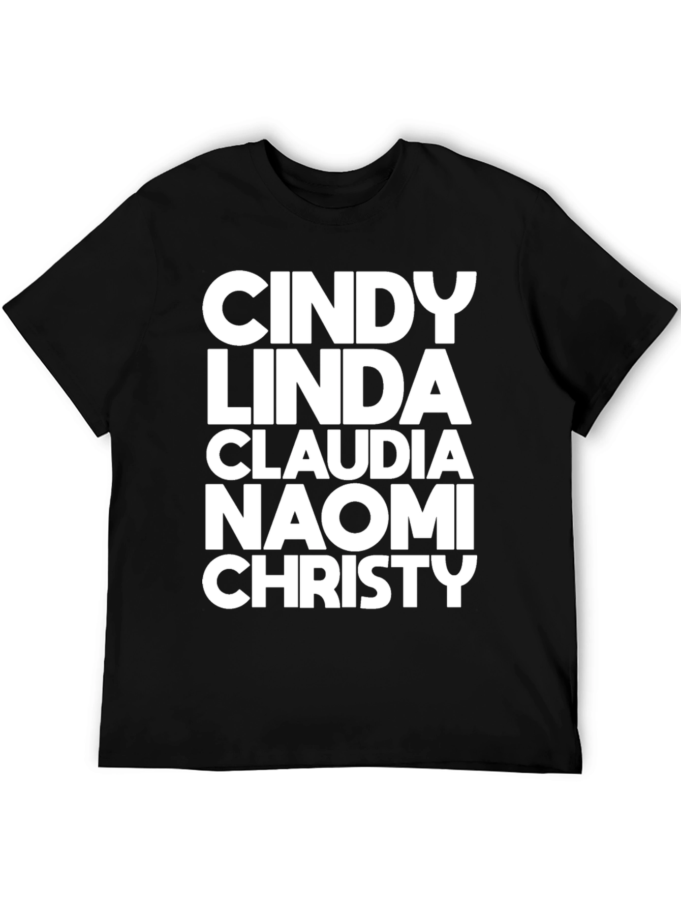 Supermodel Names Black T-Shirt