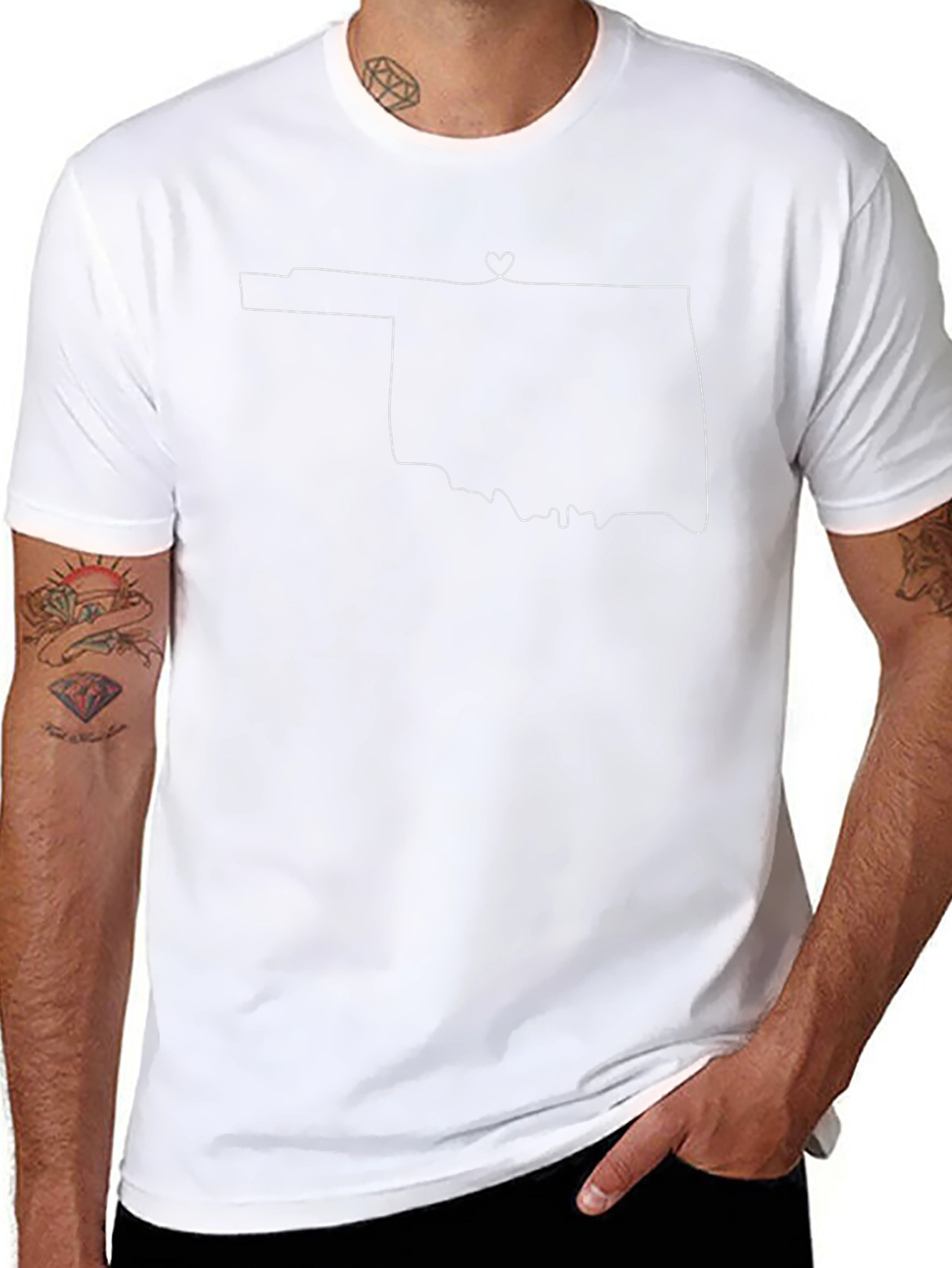 Oklahoma State Outline Heart T-Shirt