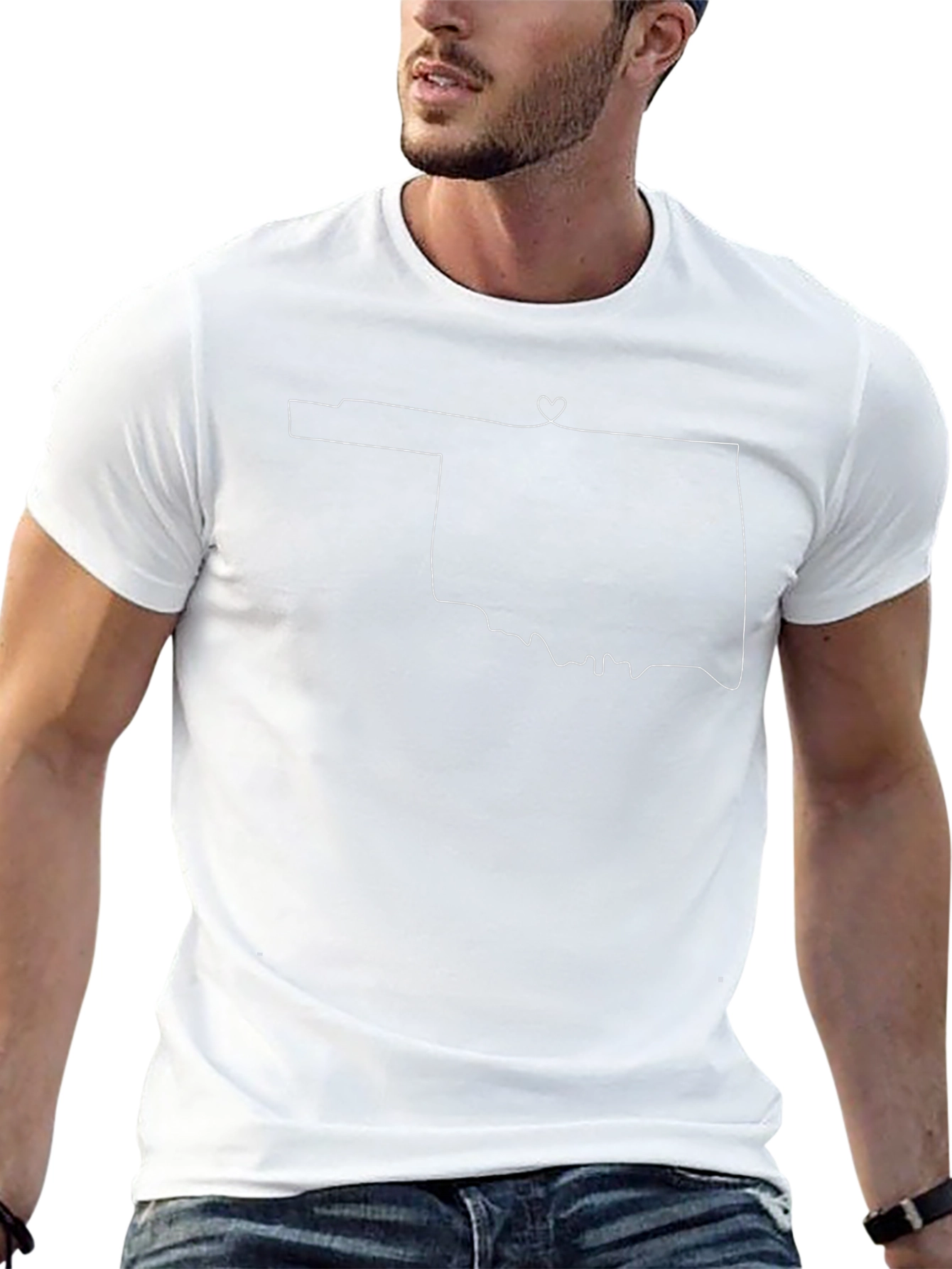 Oklahoma State Outline Heart T-Shirt