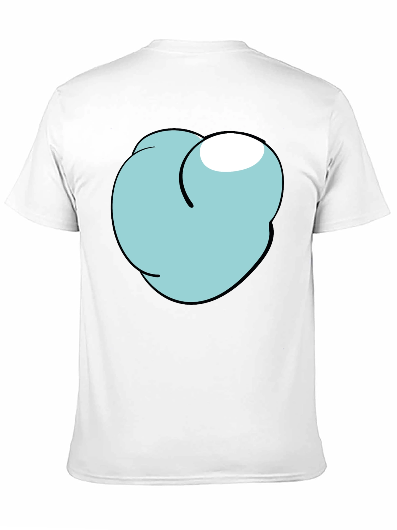 Cartoon Peach Graphic Tee - Funny Mens Black T-Shirt