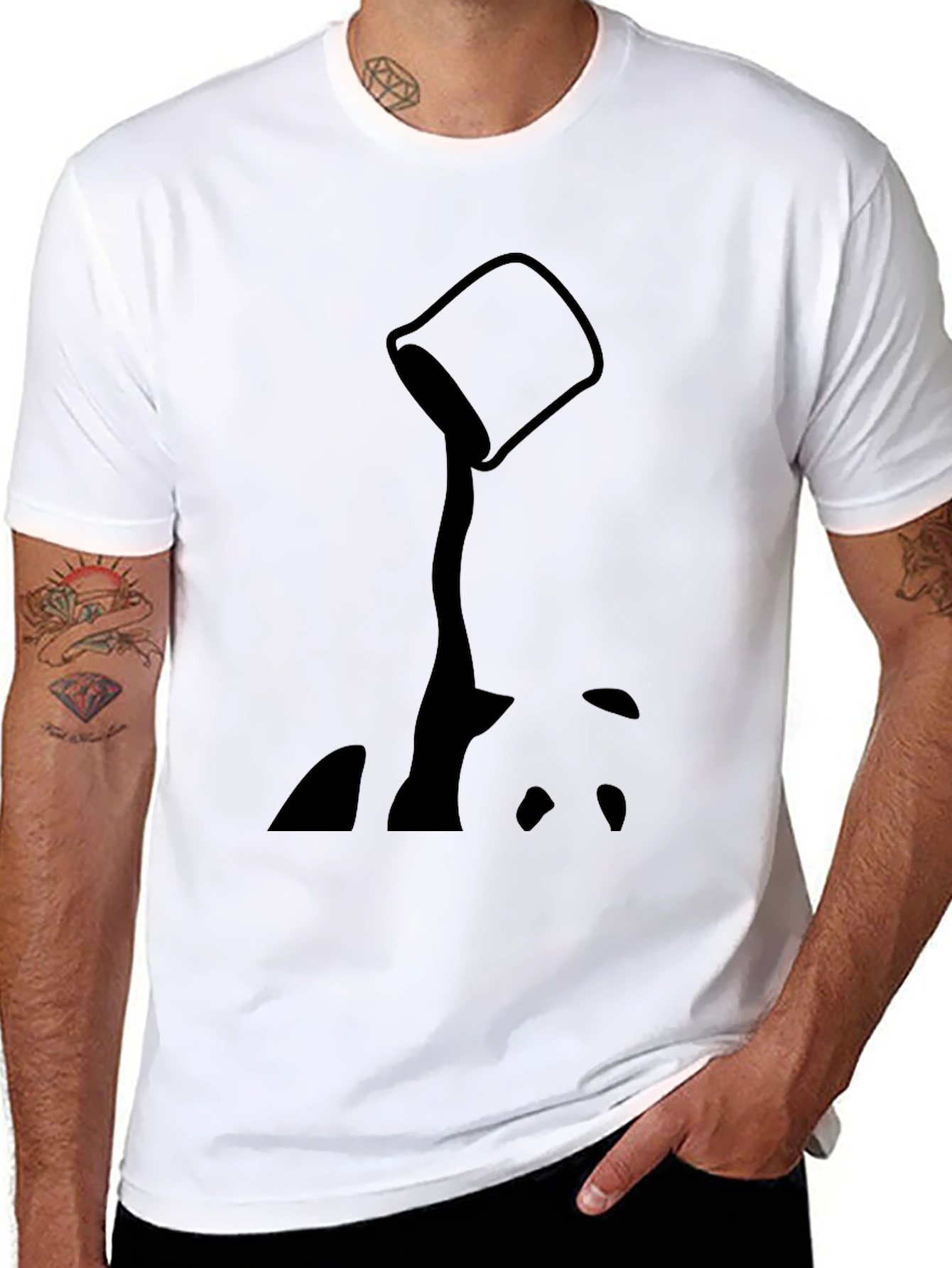Abstract Paint Pouring Black T-Shirt