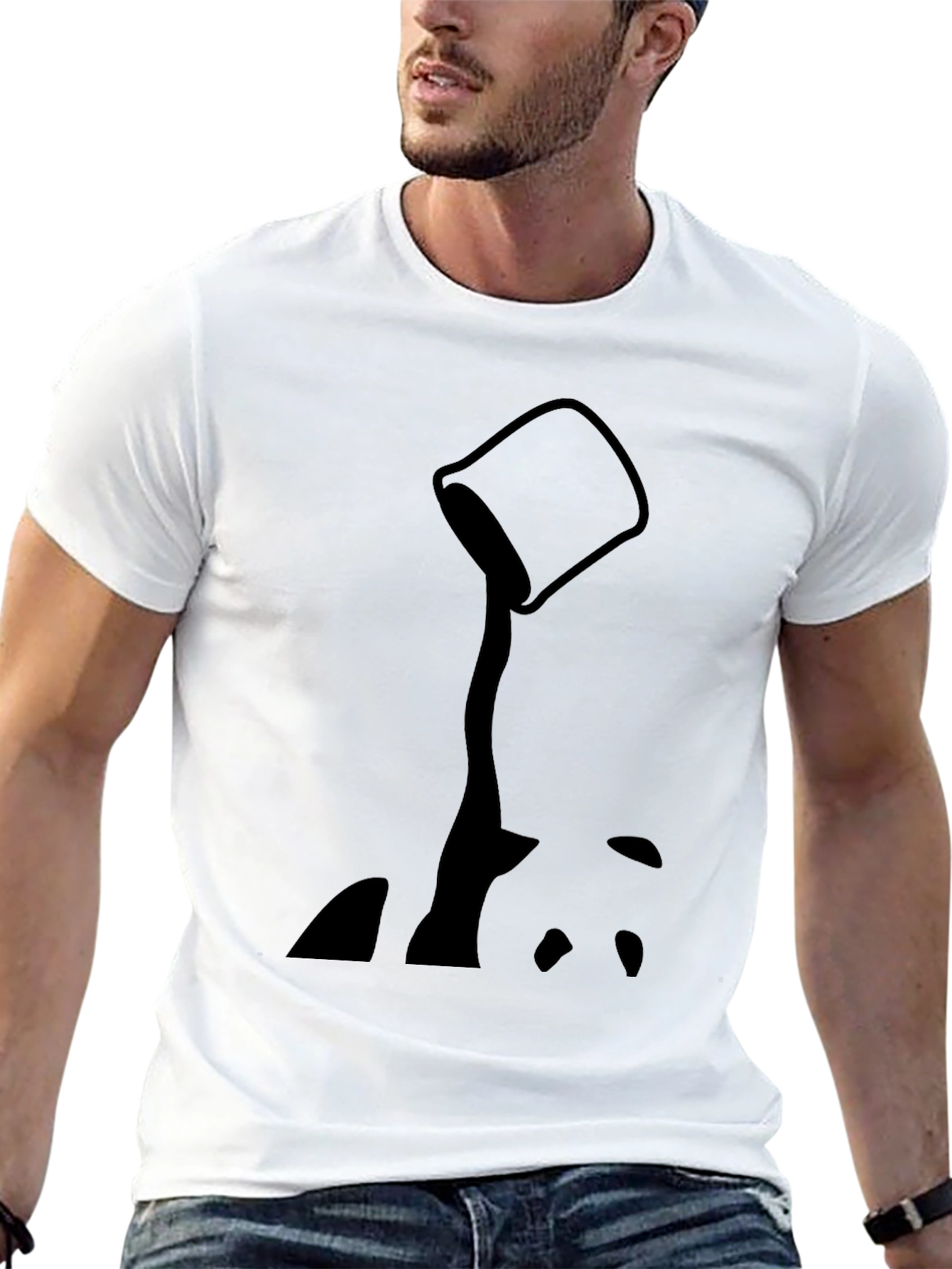 Abstract Paint Pouring Black T-Shirt
