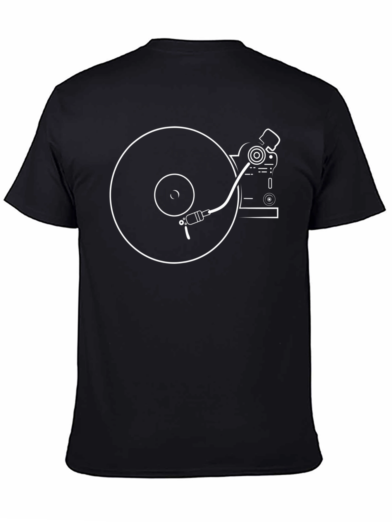 DJ Turntable Graphic Tee - Black Cotton T-Shirt