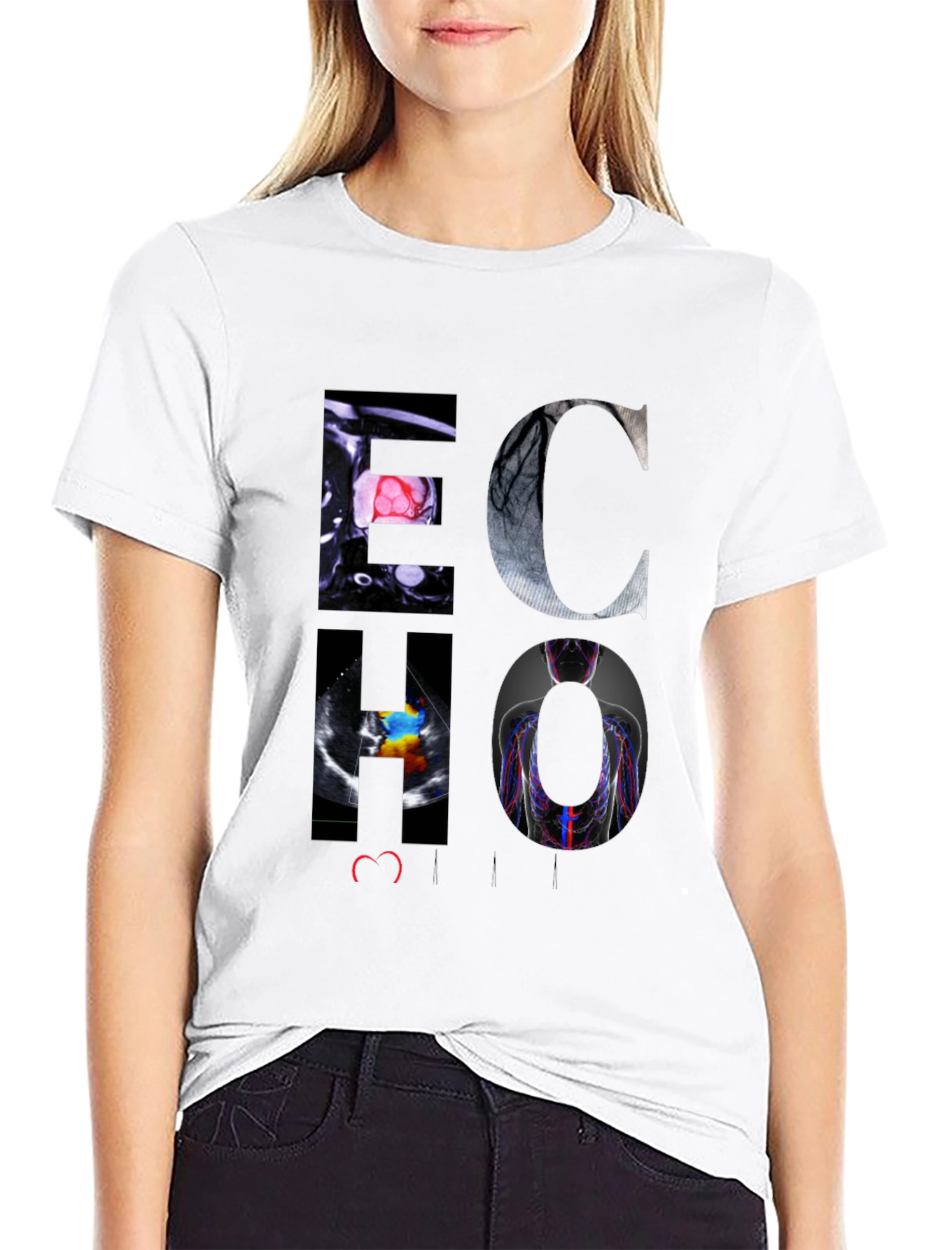 ECHO Heart Graphic Black T-Shirt