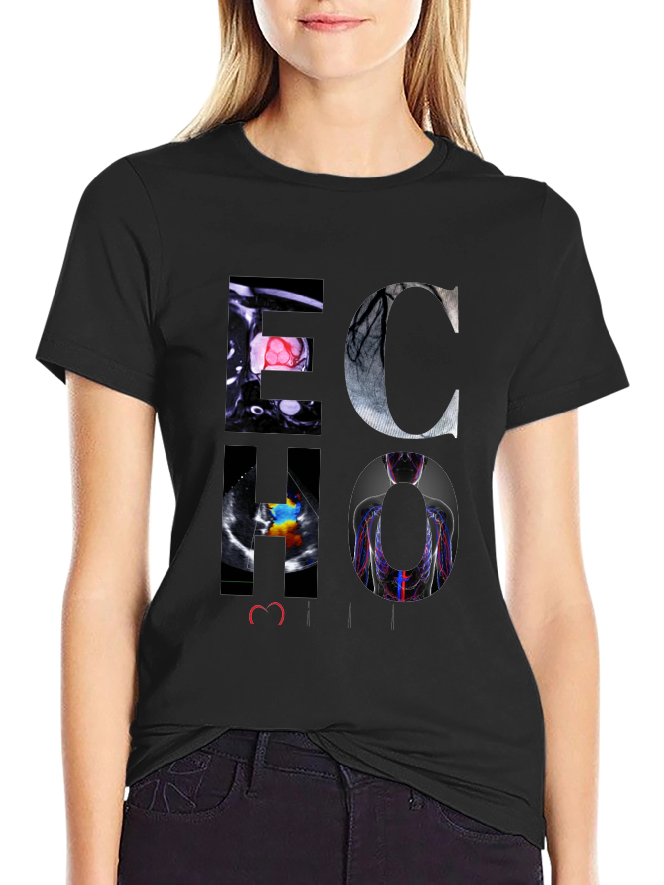 ECHO Heart Graphic Black T-Shirt