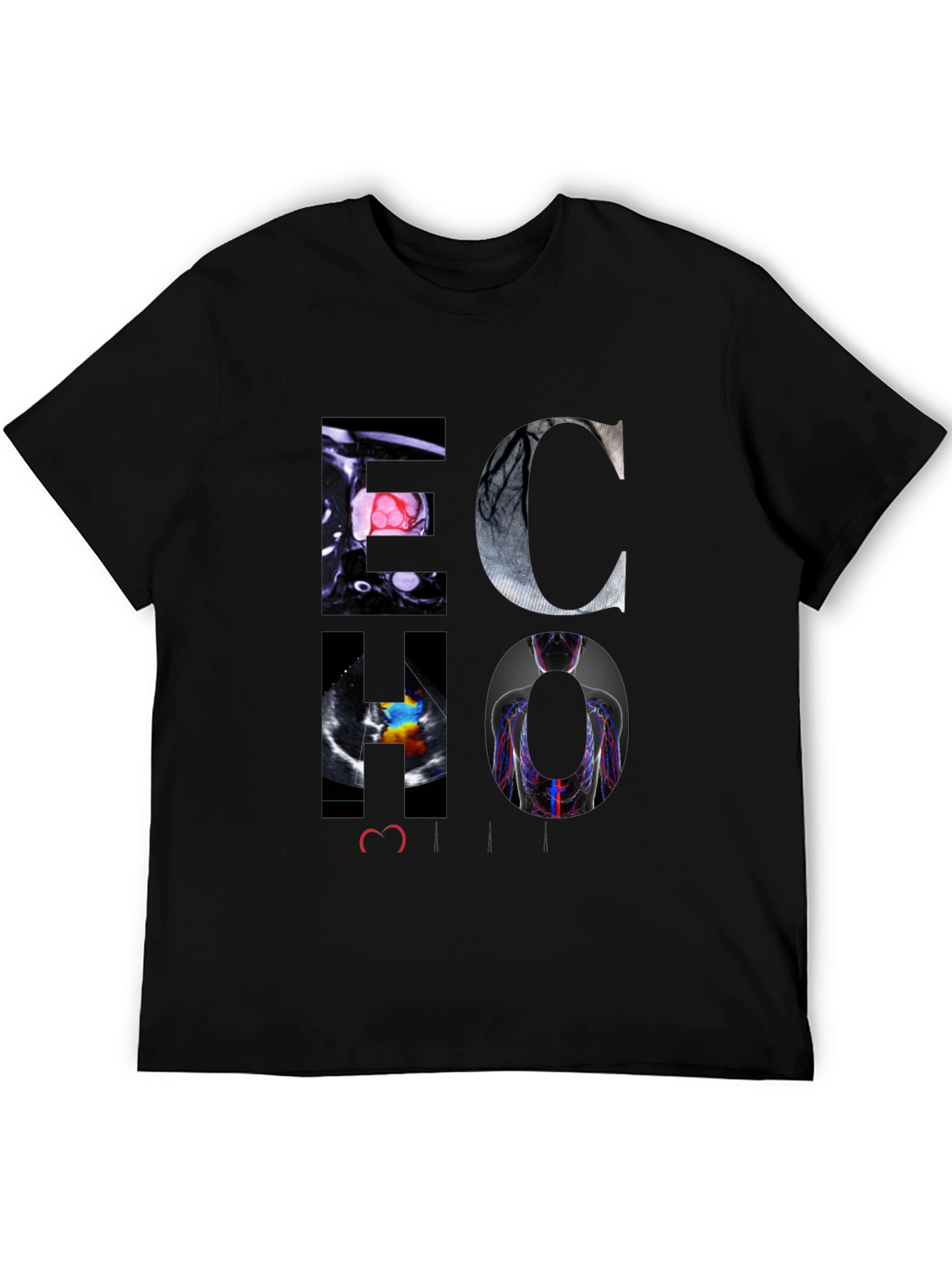 ECHO Heart Graphic Black T-Shirt