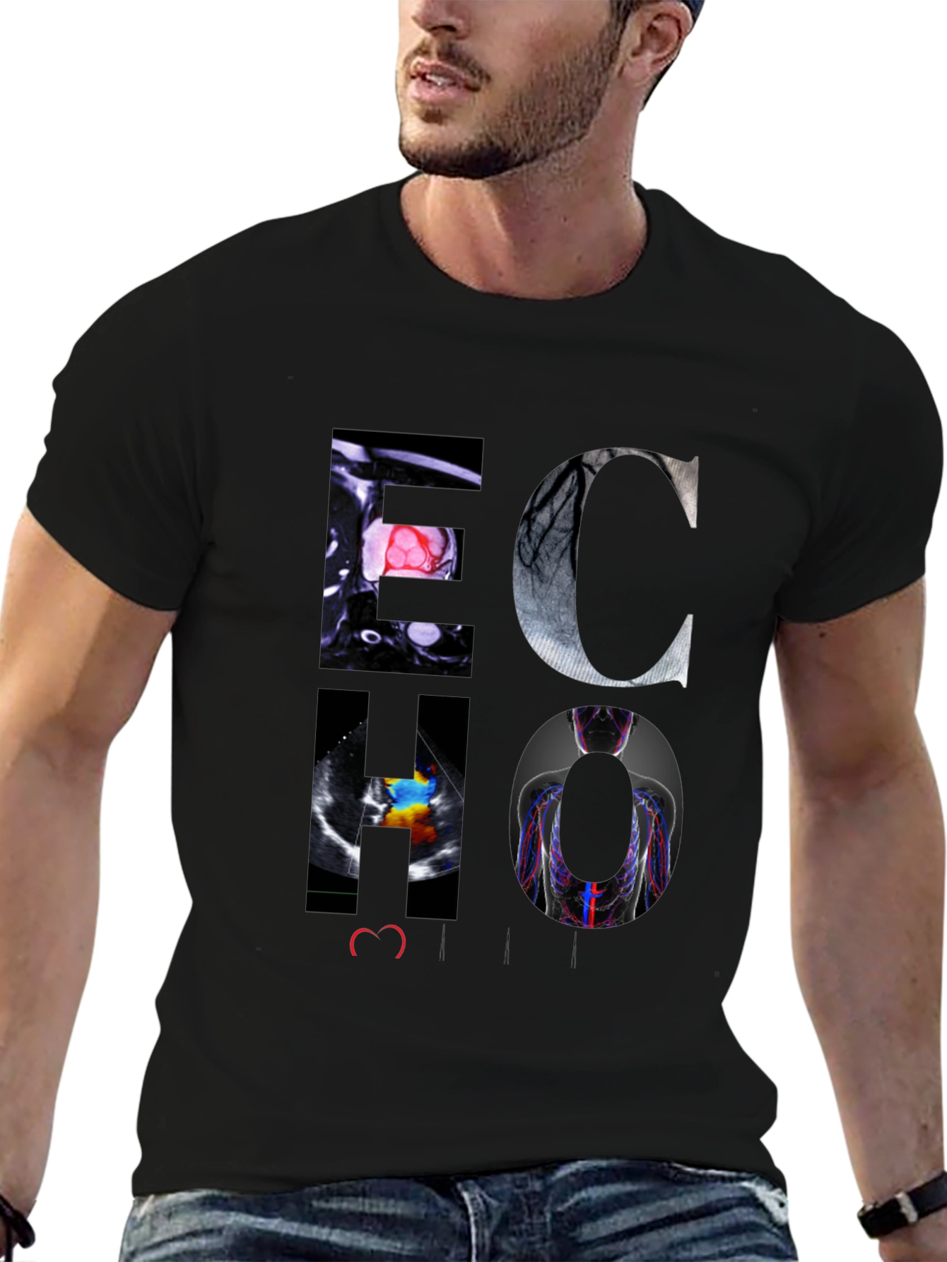 ECHO Heart Graphic Black T-Shirt