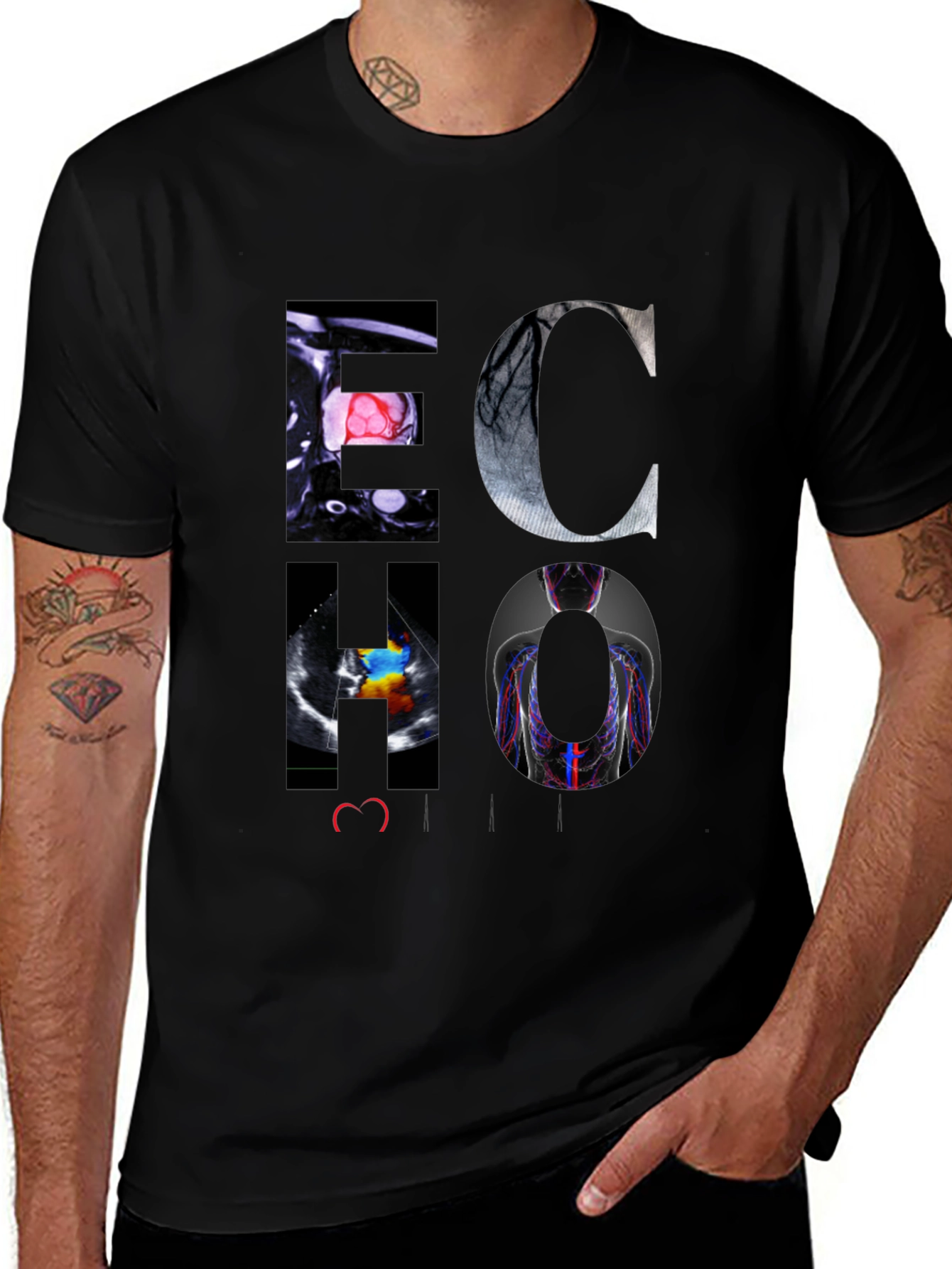 ECHO Heart Graphic Black T-Shirt
