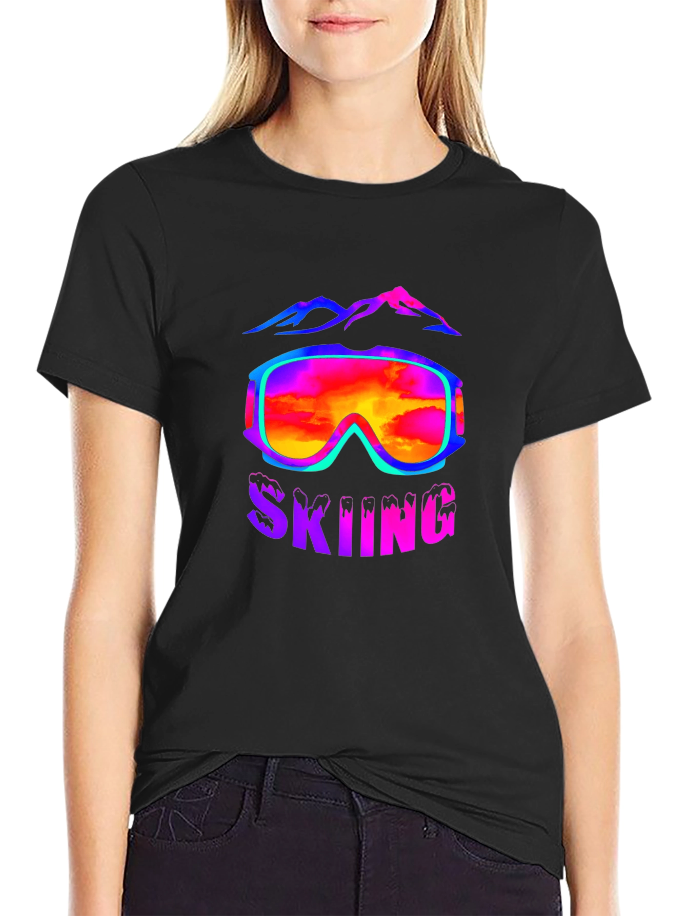 Skiing Goggles T-Shirt - Mountain Adventure Tee