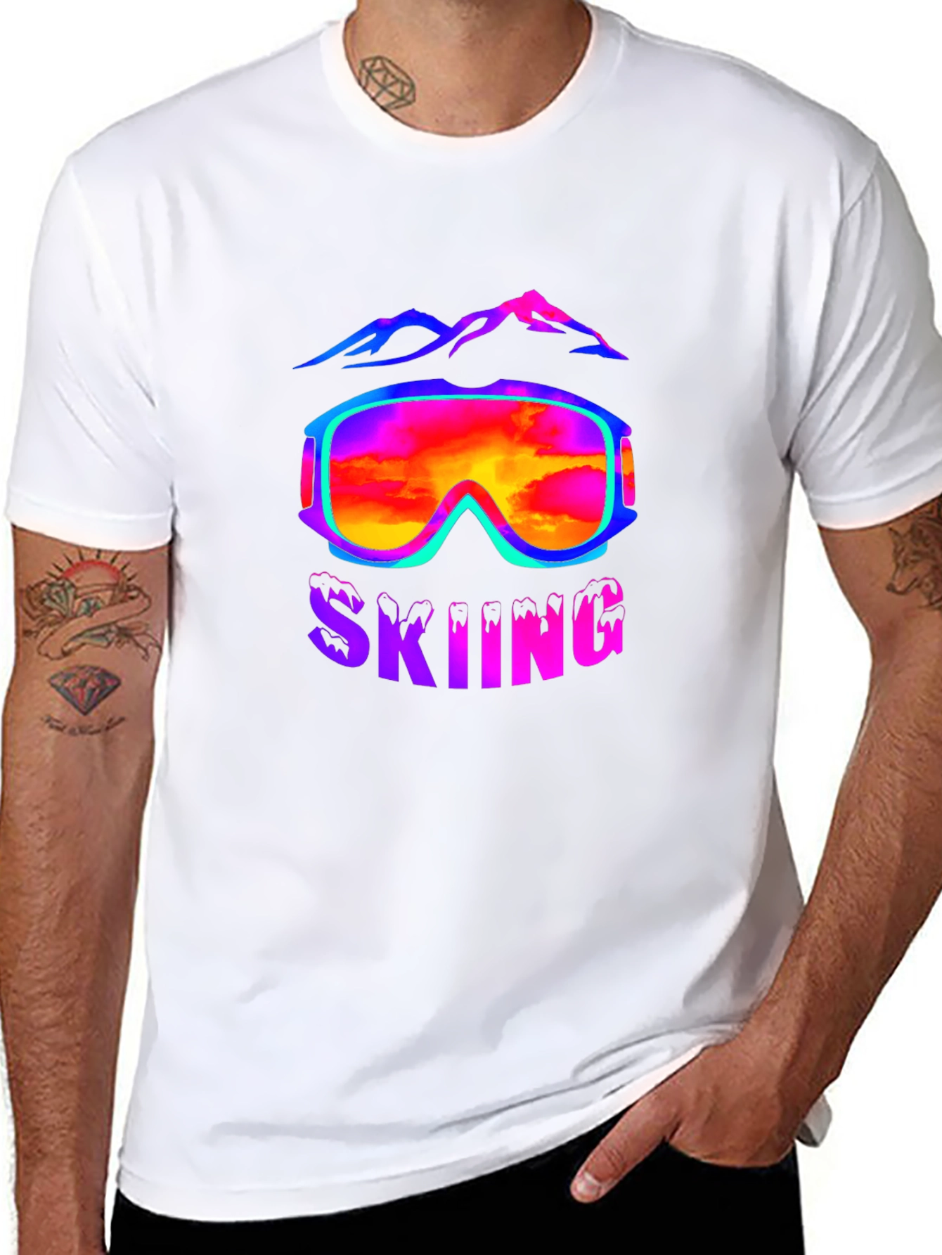 Skiing Goggles T-Shirt - Mountain Adventure Tee