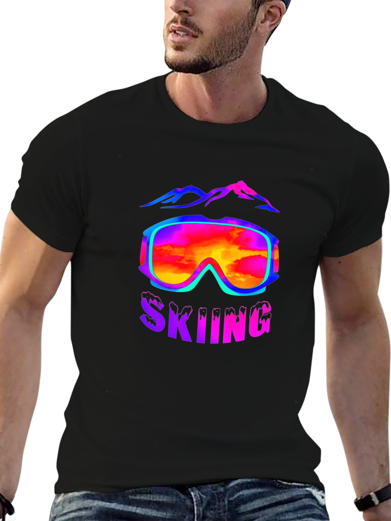 Skiing Goggles T-Shirt - Mountain Adventure Tee