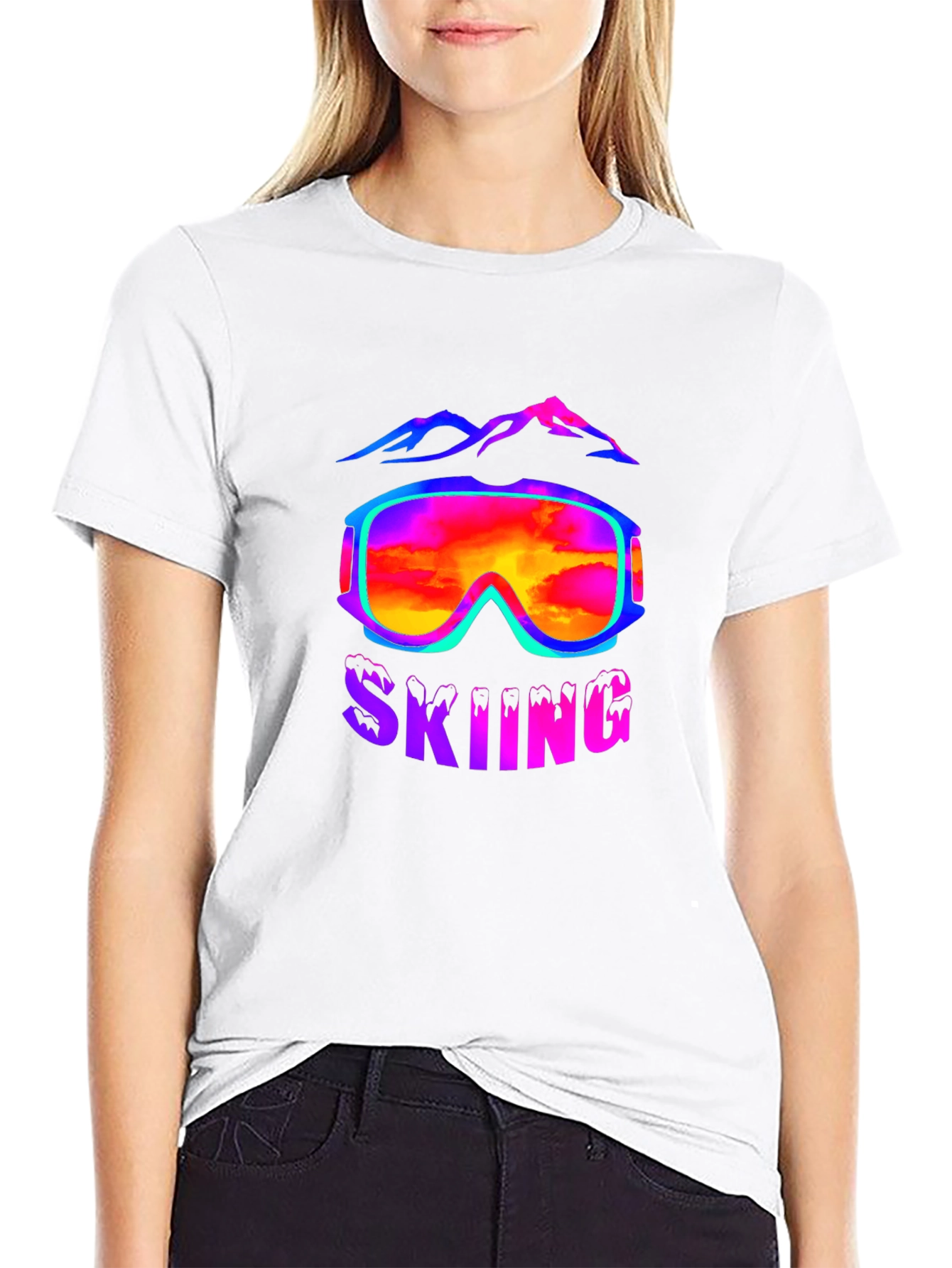 Skiing Goggles T-Shirt - Mountain Adventure Tee