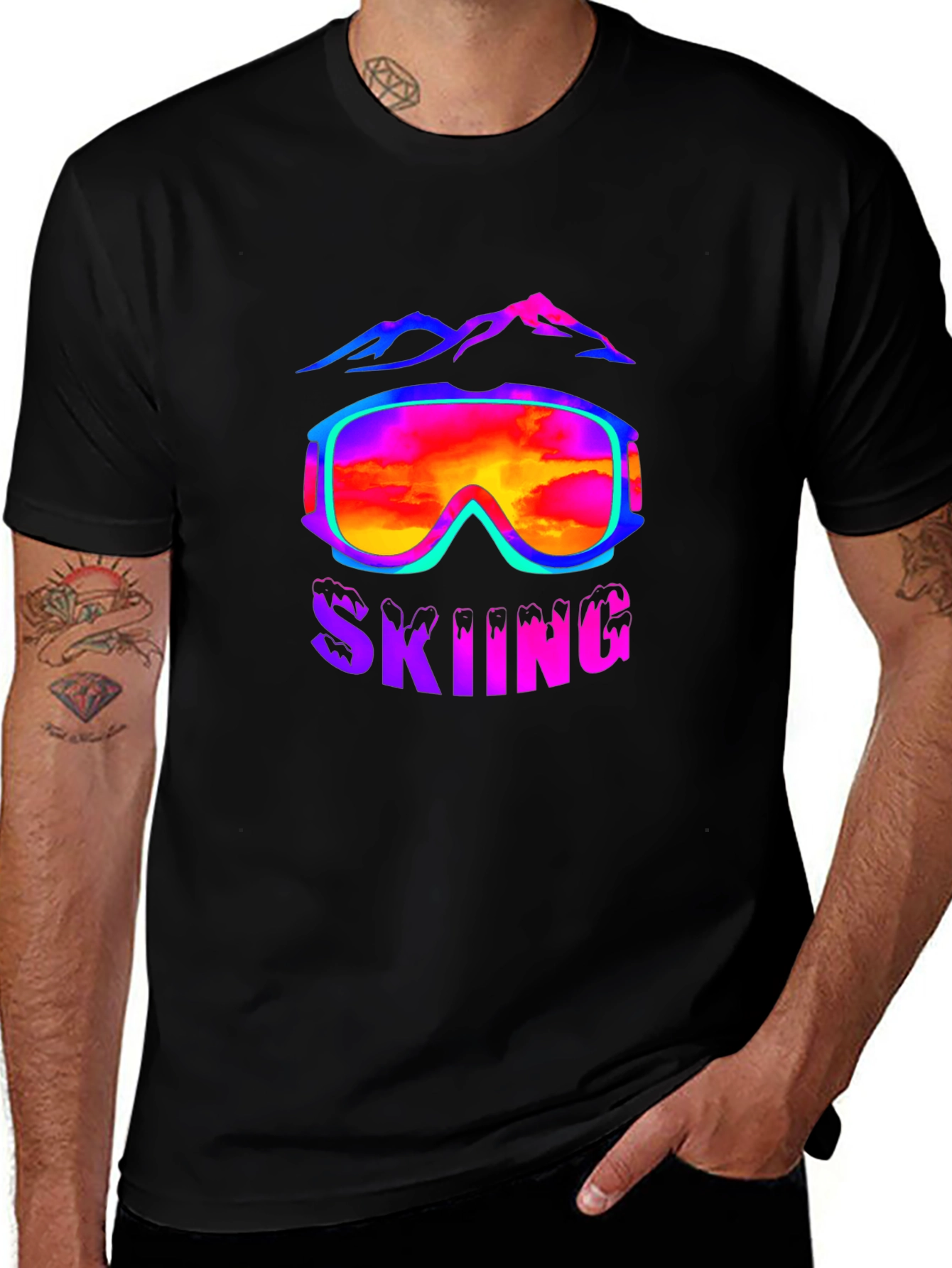 Skiing Goggles T-Shirt - Mountain Adventure Tee