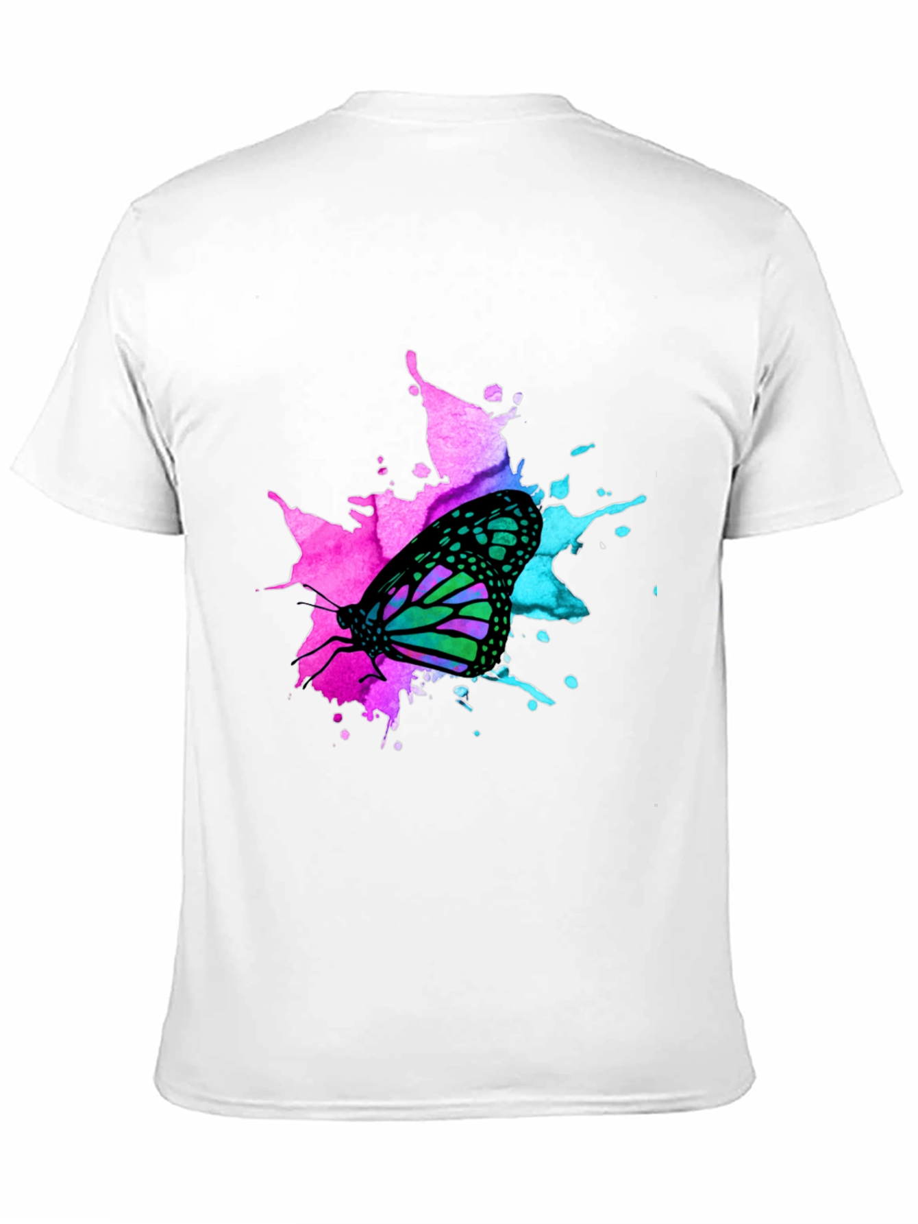 Butterfly Splash Graphic Black T-Shirt