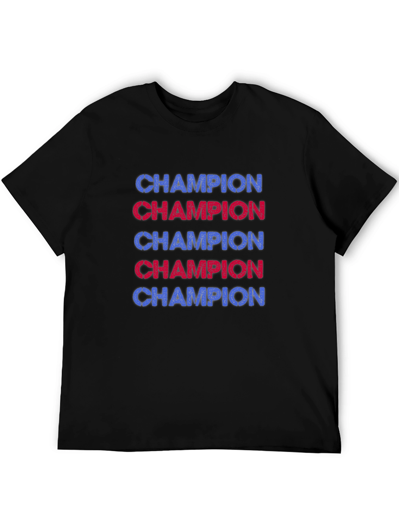 Champion Graphic Tee - Black Casual T-Shirt