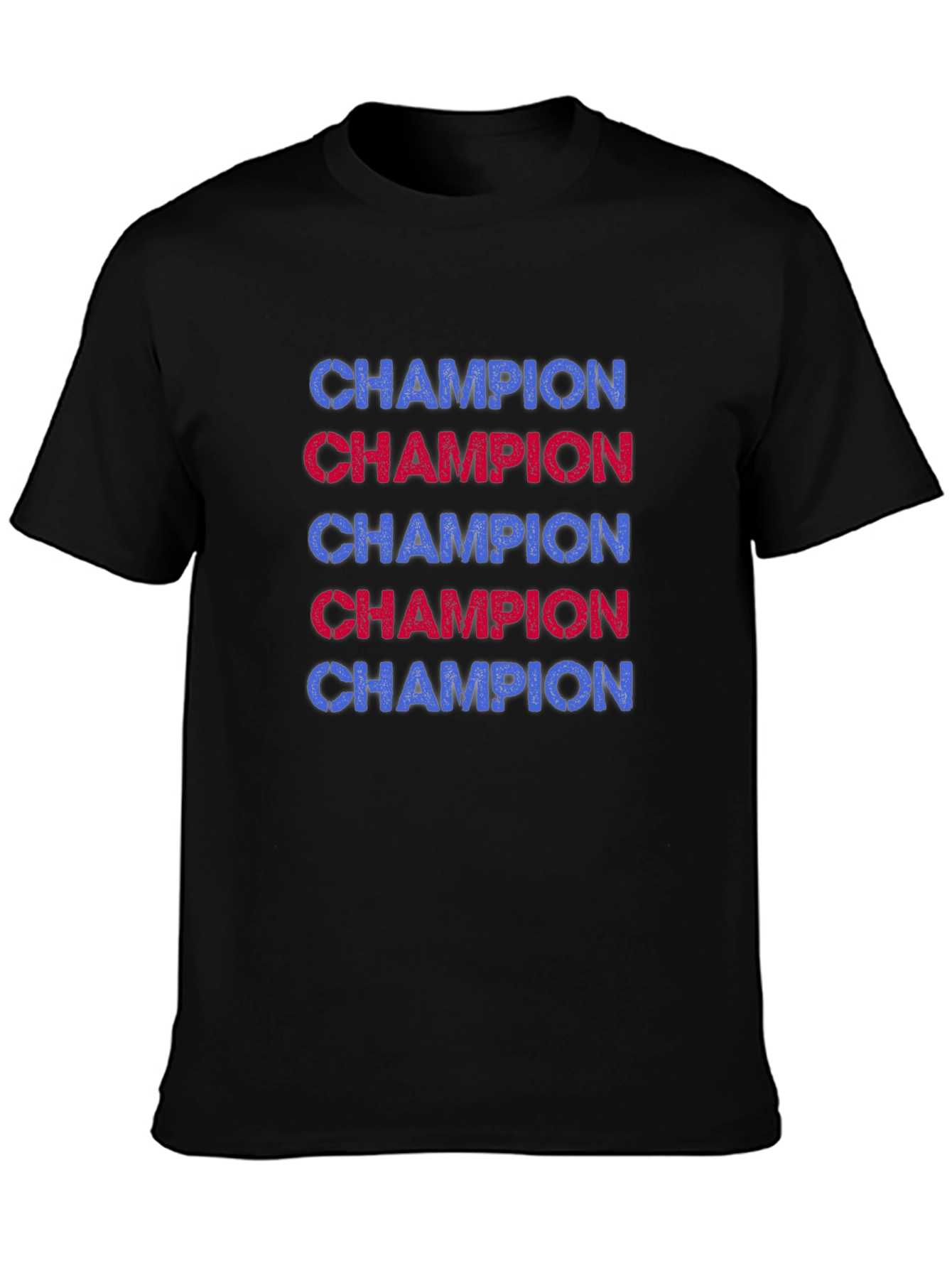 Champion Graphic Tee - Black Casual T-Shirt