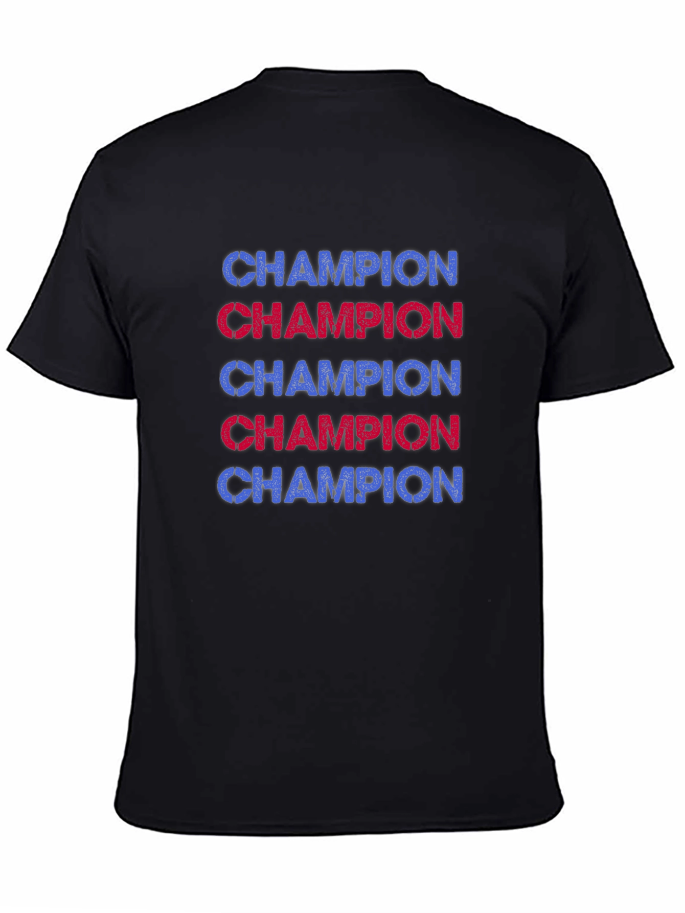 Champion Graphic Tee - Black Casual T-Shirt