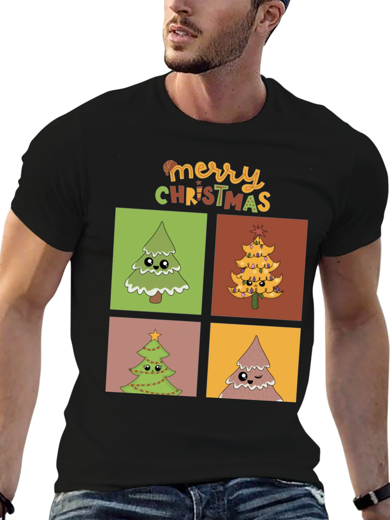 Merry Christmas Trees Graphic Tee