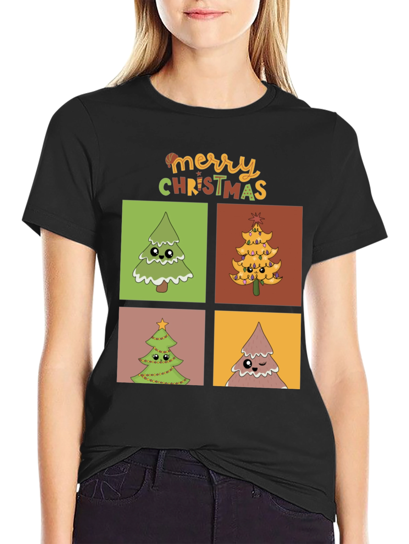 Merry Christmas Trees Graphic Tee