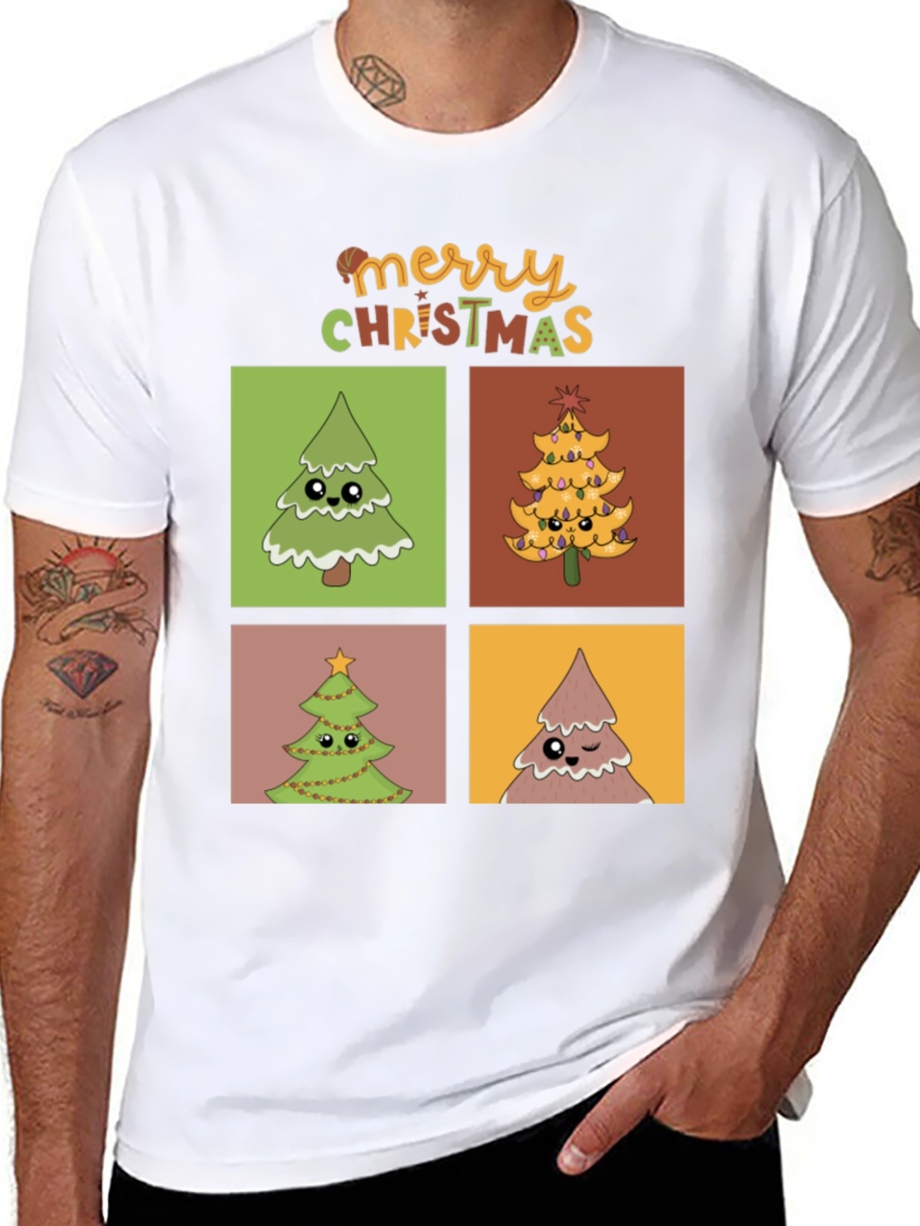 Merry Christmas Trees Graphic Tee