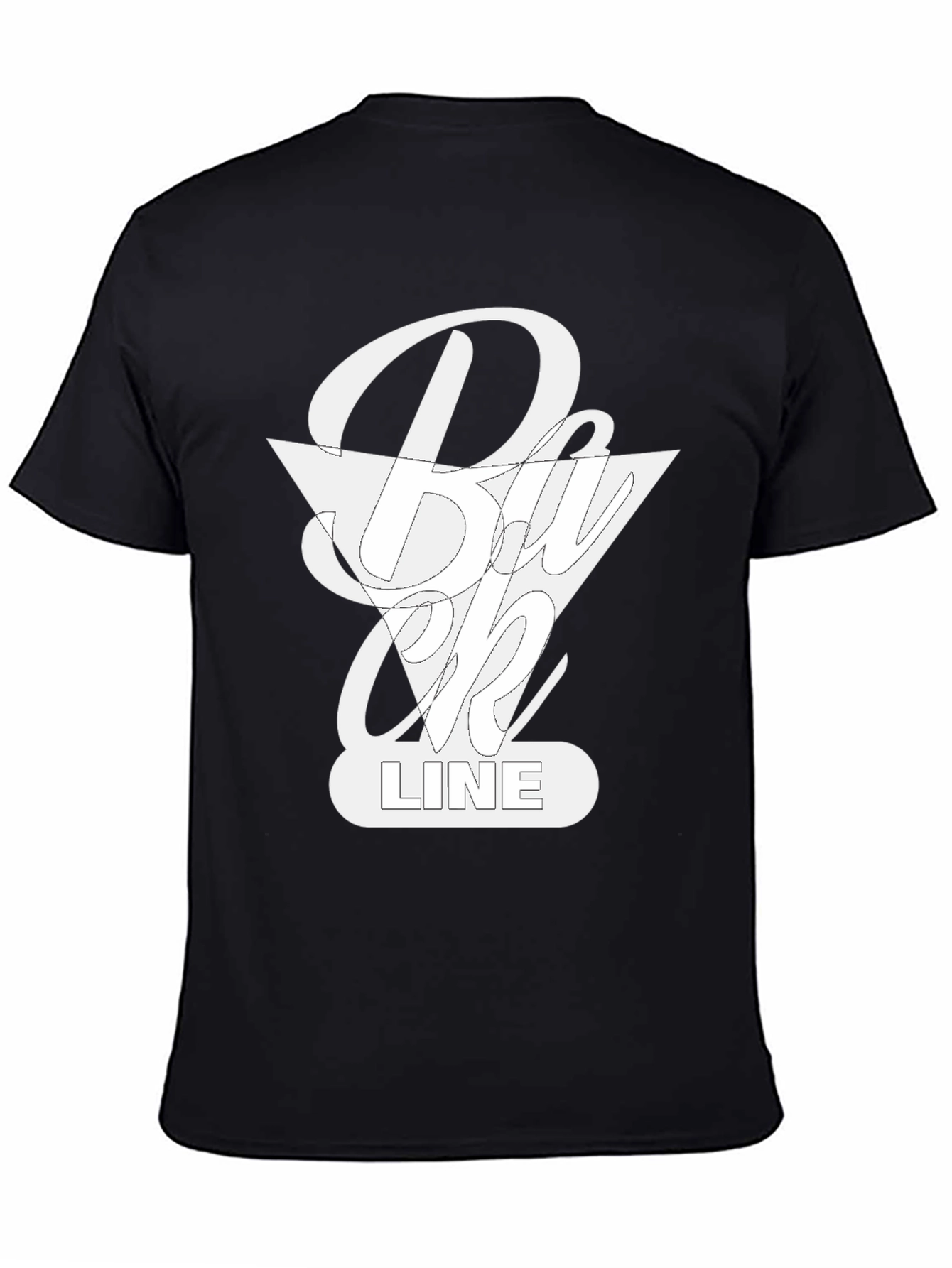 Stylish Back Line Black T-Shirt