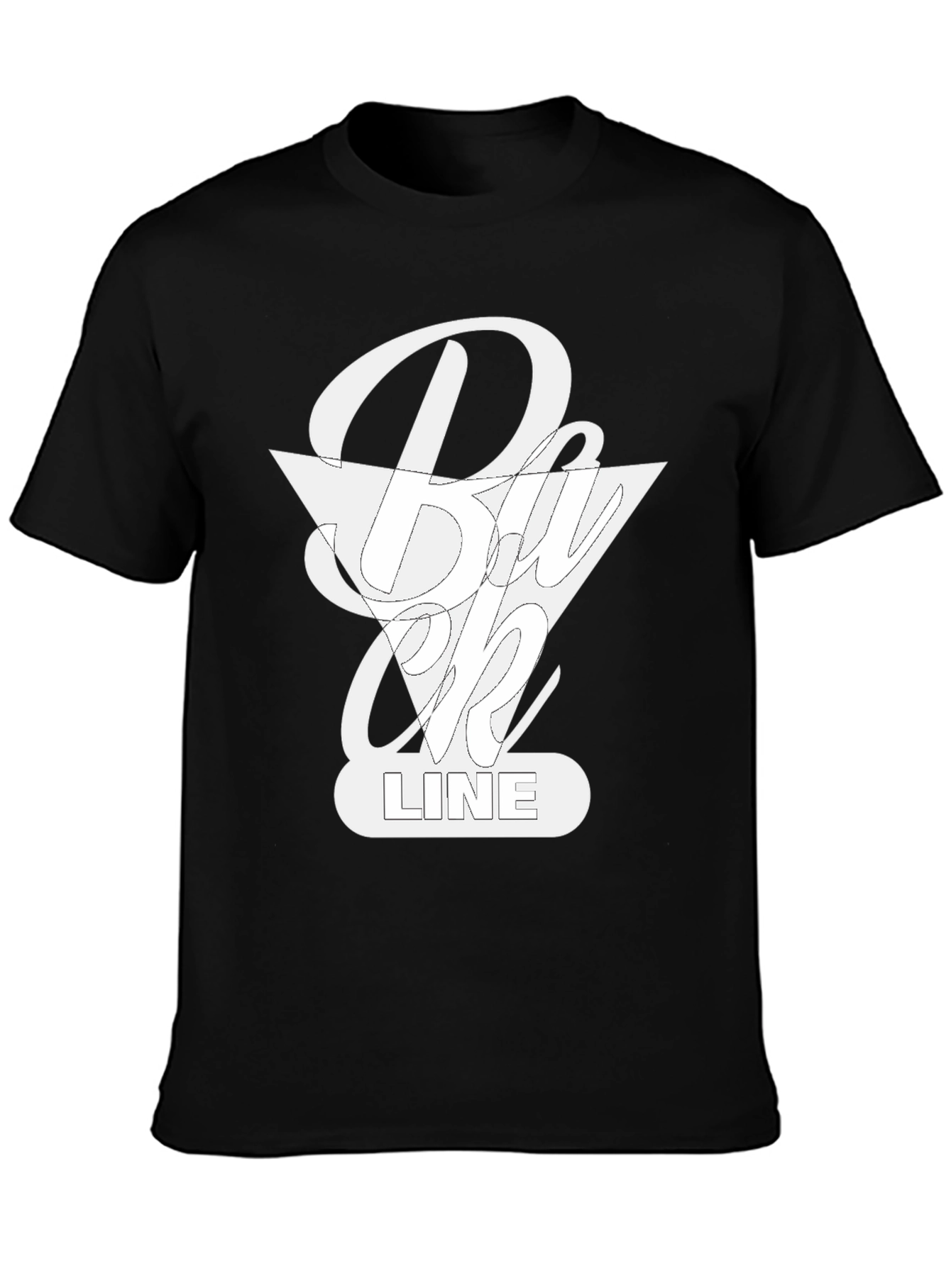 Stylish Back Line Black T-Shirt