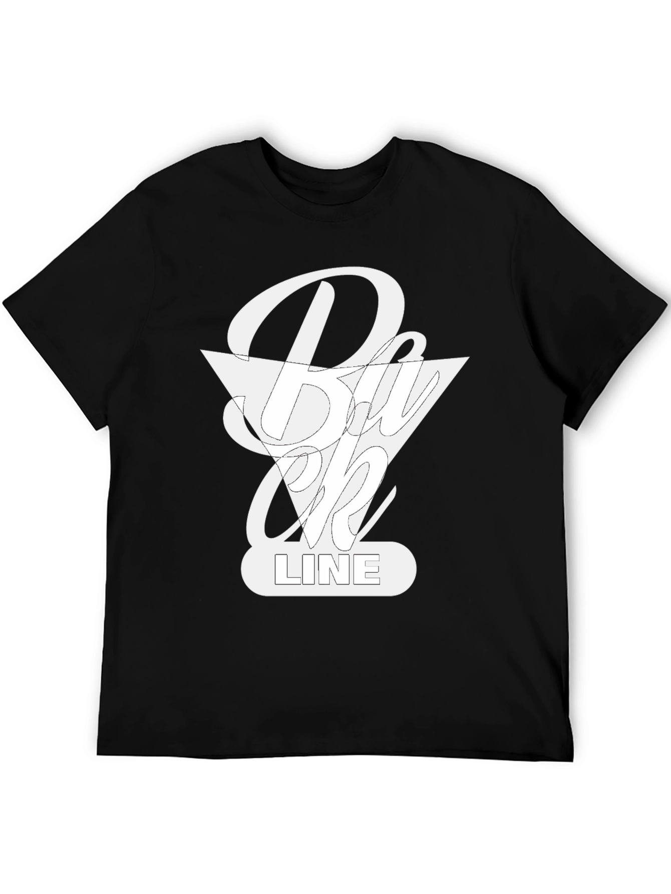 Stylish Back Line Black T-Shirt